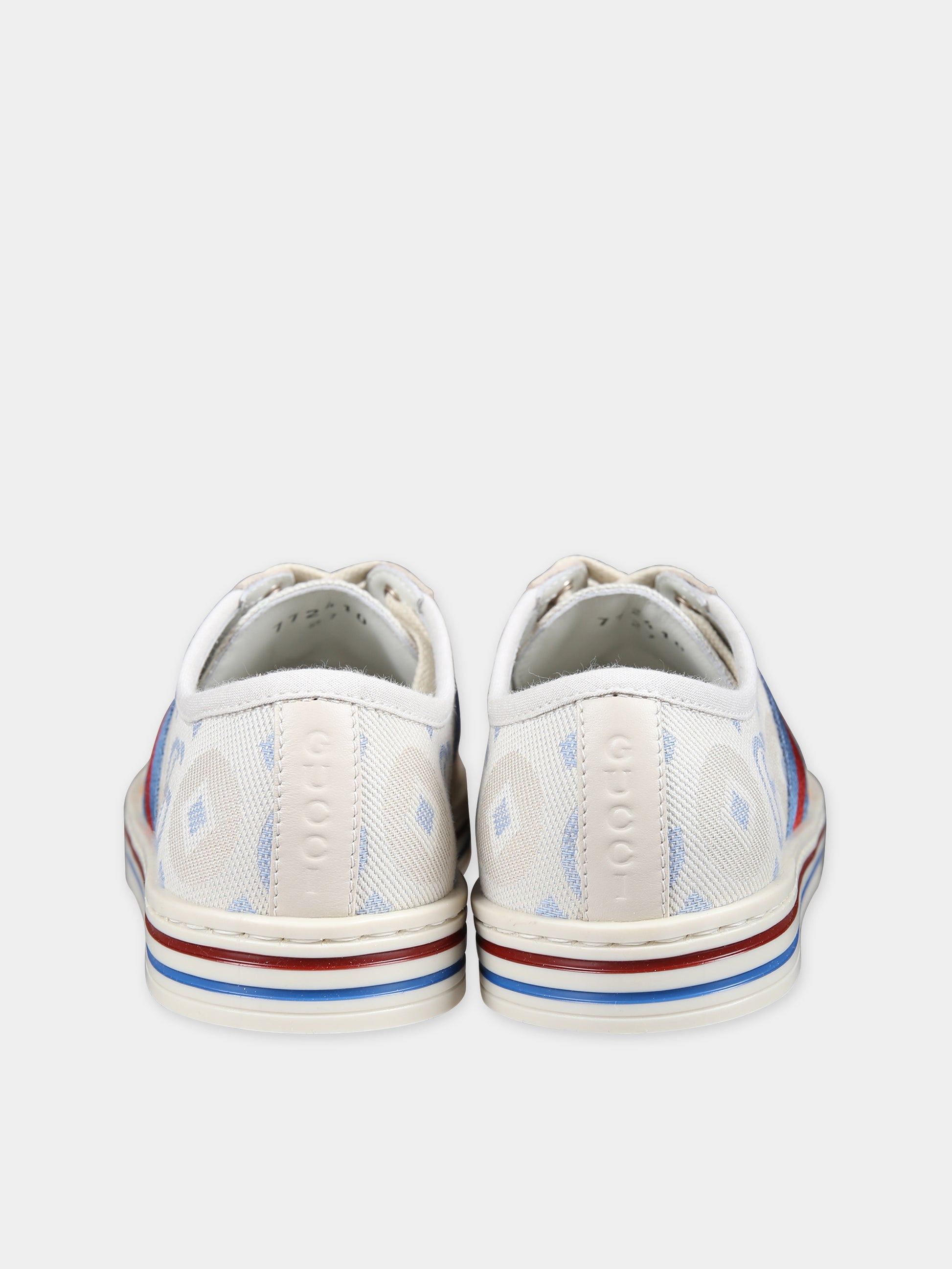 Sneakers basse blu per bambini con nastro Web,Gucci Kids,772410 FADIO 8444