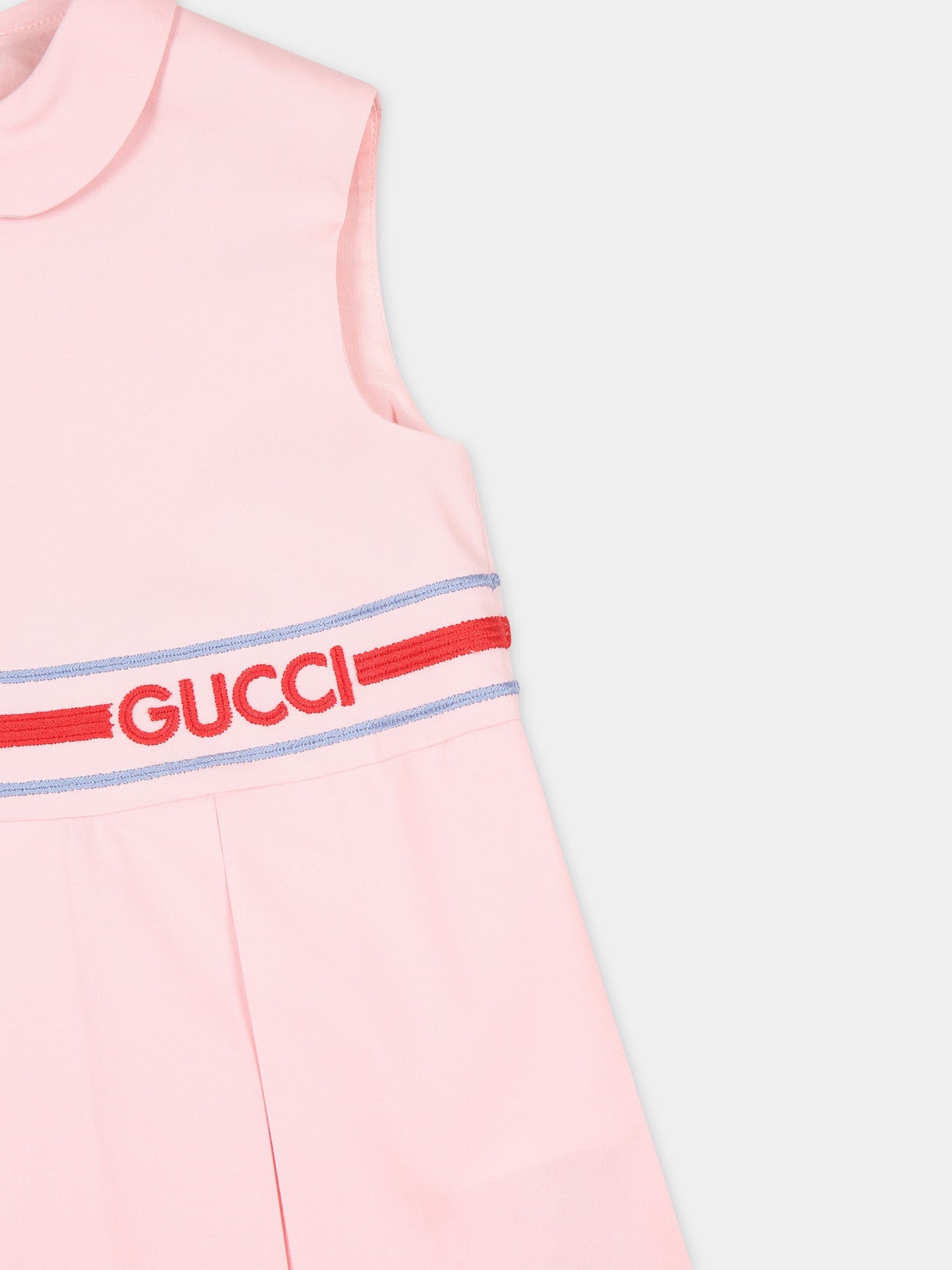 Vestito rosa per neonata con logo,Gucci Kids,781437 ZAQJK 5658