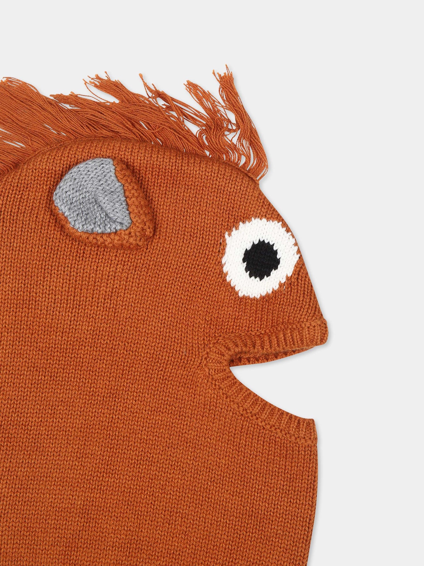 Balaclava marrone per bambino con cavallo,Stella Mccartney Kids,TV0P67 Z1528 317