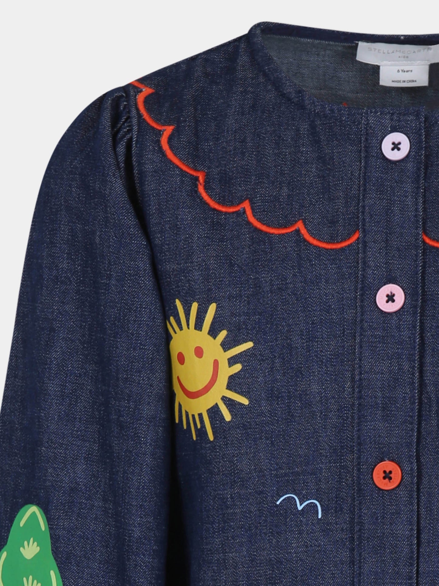 Vestito in denim blu con casette per bambina,Stella Mccartney Kids,TV1E50 Z0522 666