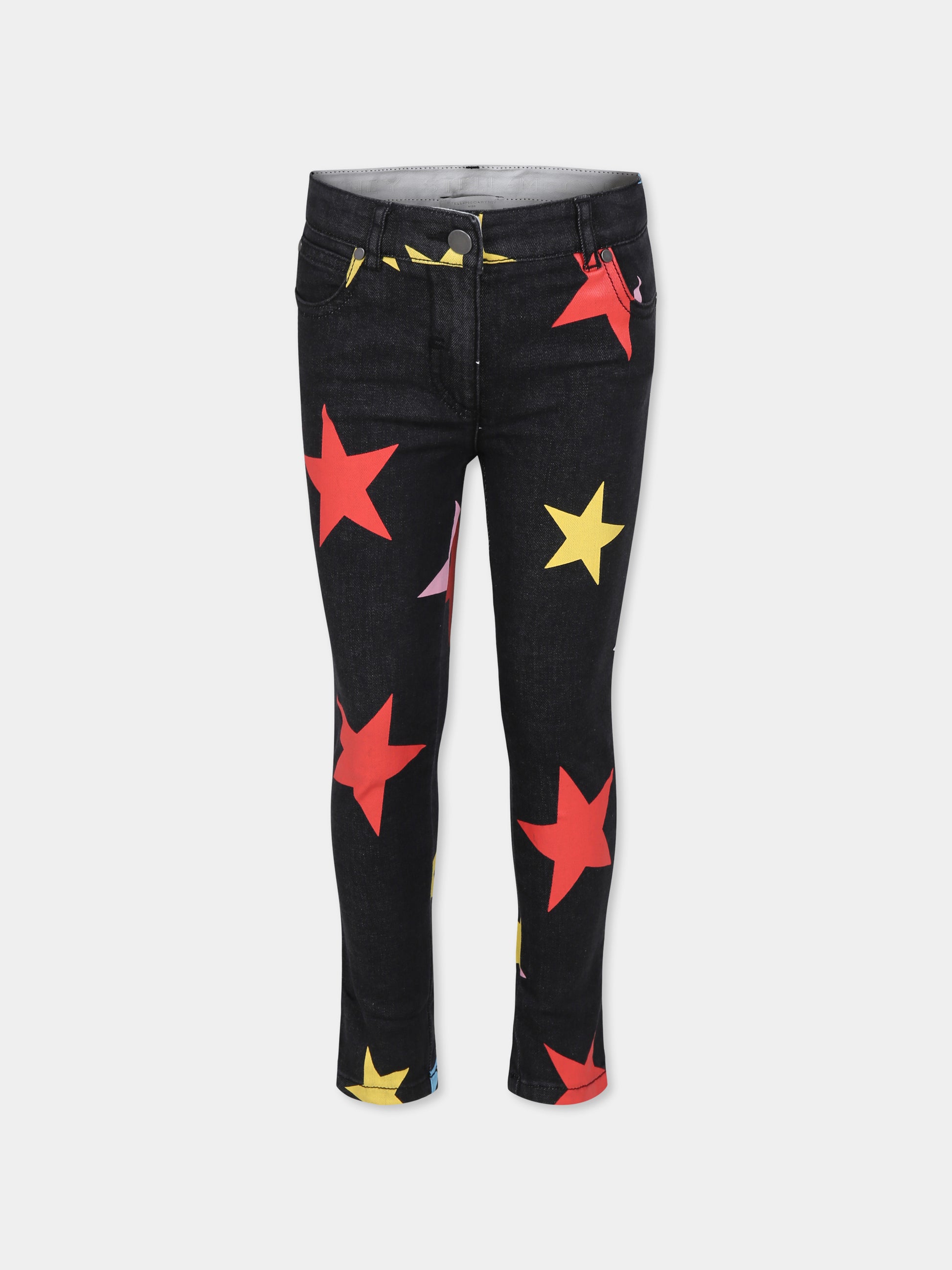 Jeans neri per bambina con stelle,Stella Mccartney Kids,TV6B90 Z2031 930MC