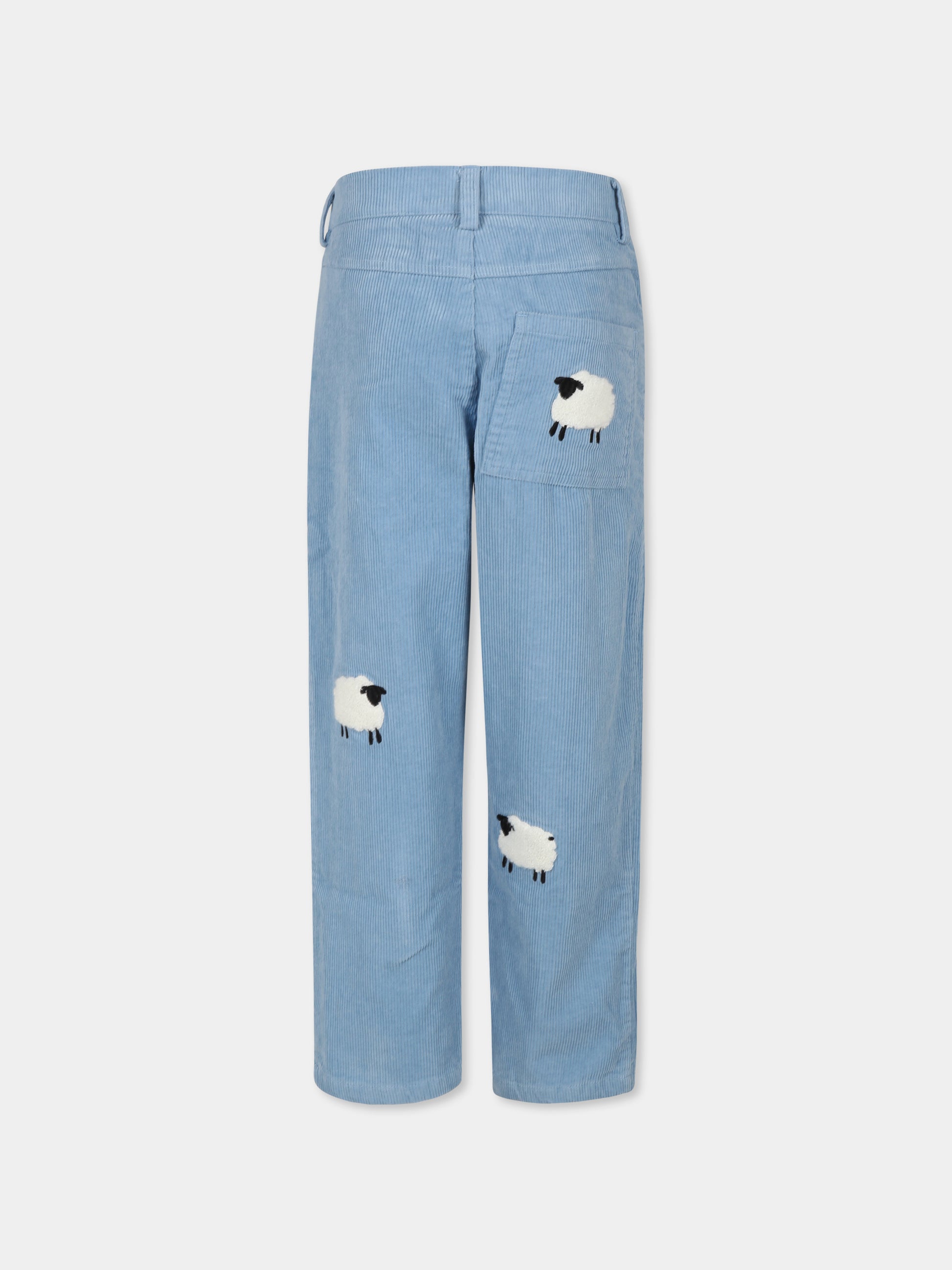 Pantaloni azzurri per bambini con pecore,Stella Mccartney Kids,TV6Q00 Z0829 670