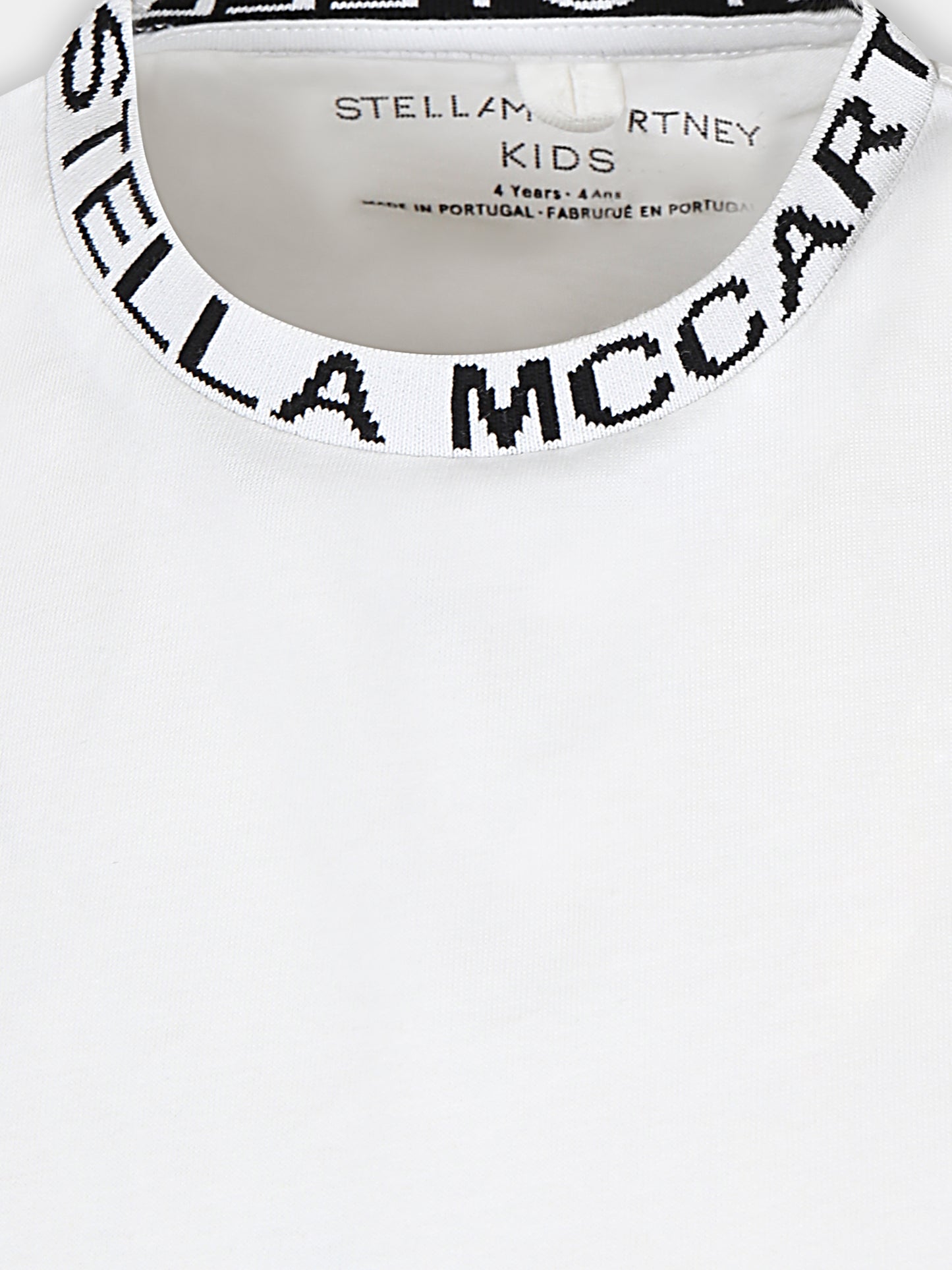 T-shirt bianca per bambini con logo,Stella Mccartney Kids,TV8P71 Z0434 101