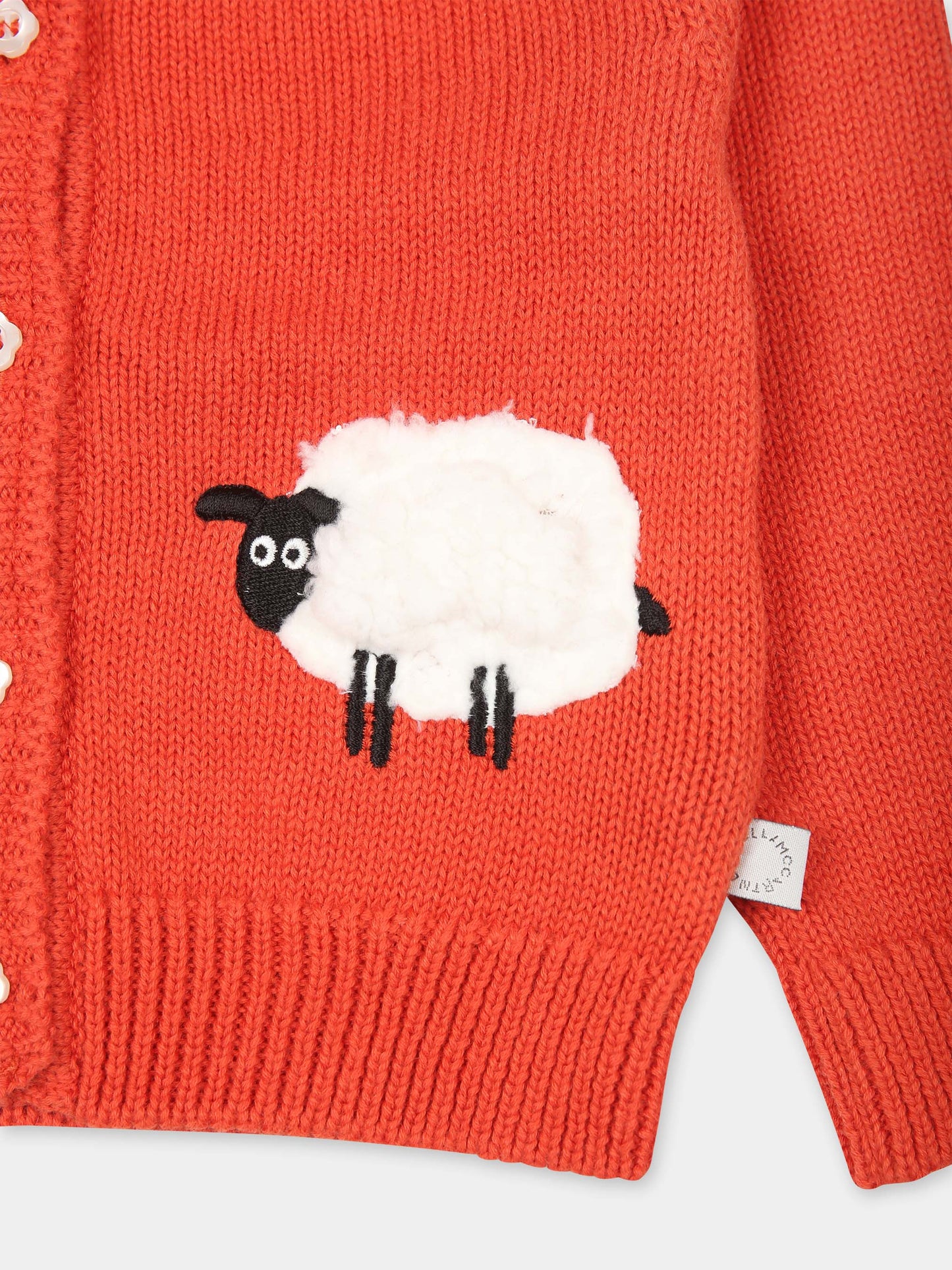 Cardigan rosso per neonata con pecore,Stella Mccartney Kids,TV9020 Z2291 421