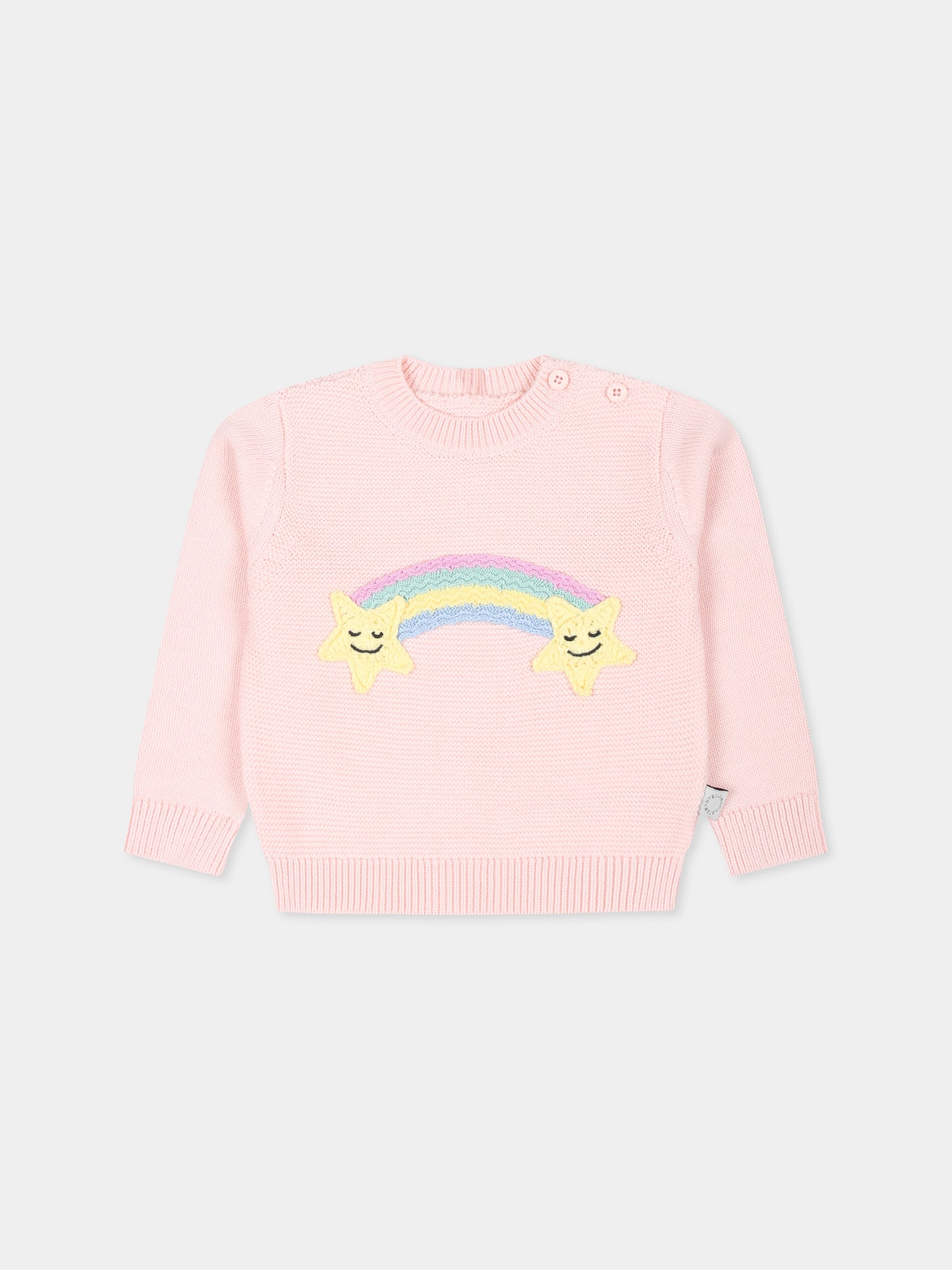 Maglione rosa per neonata con arcobaleno,Stella Mccartney Kids,TV9060 Z2423 508