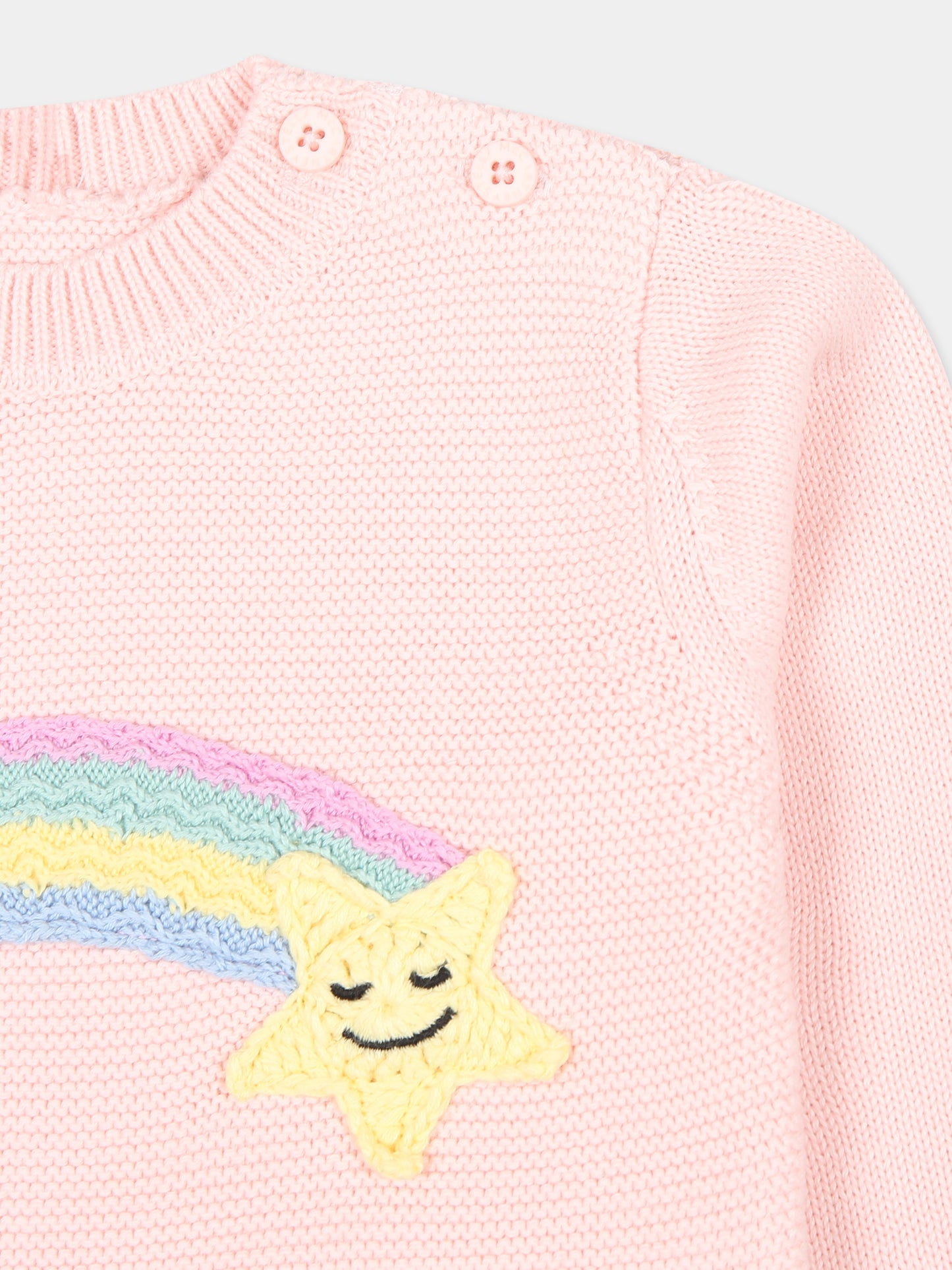 Maglione rosa per neonata con arcobaleno,Stella Mccartney Kids,TV9060 Z2423 508