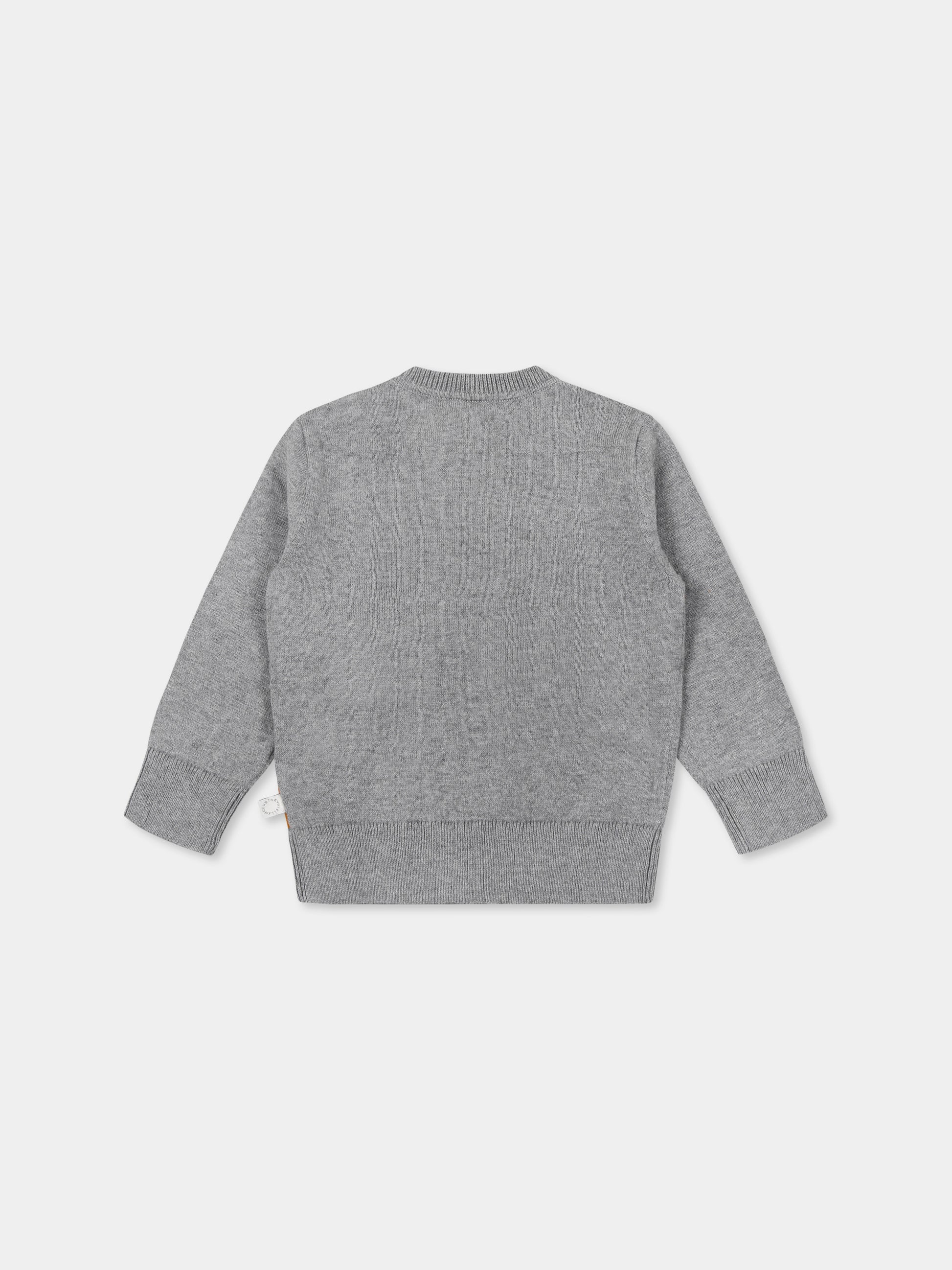 Maglione grigio per neonato con cavallo,Stella Mccartney Kids,TV9540 Z1528 807