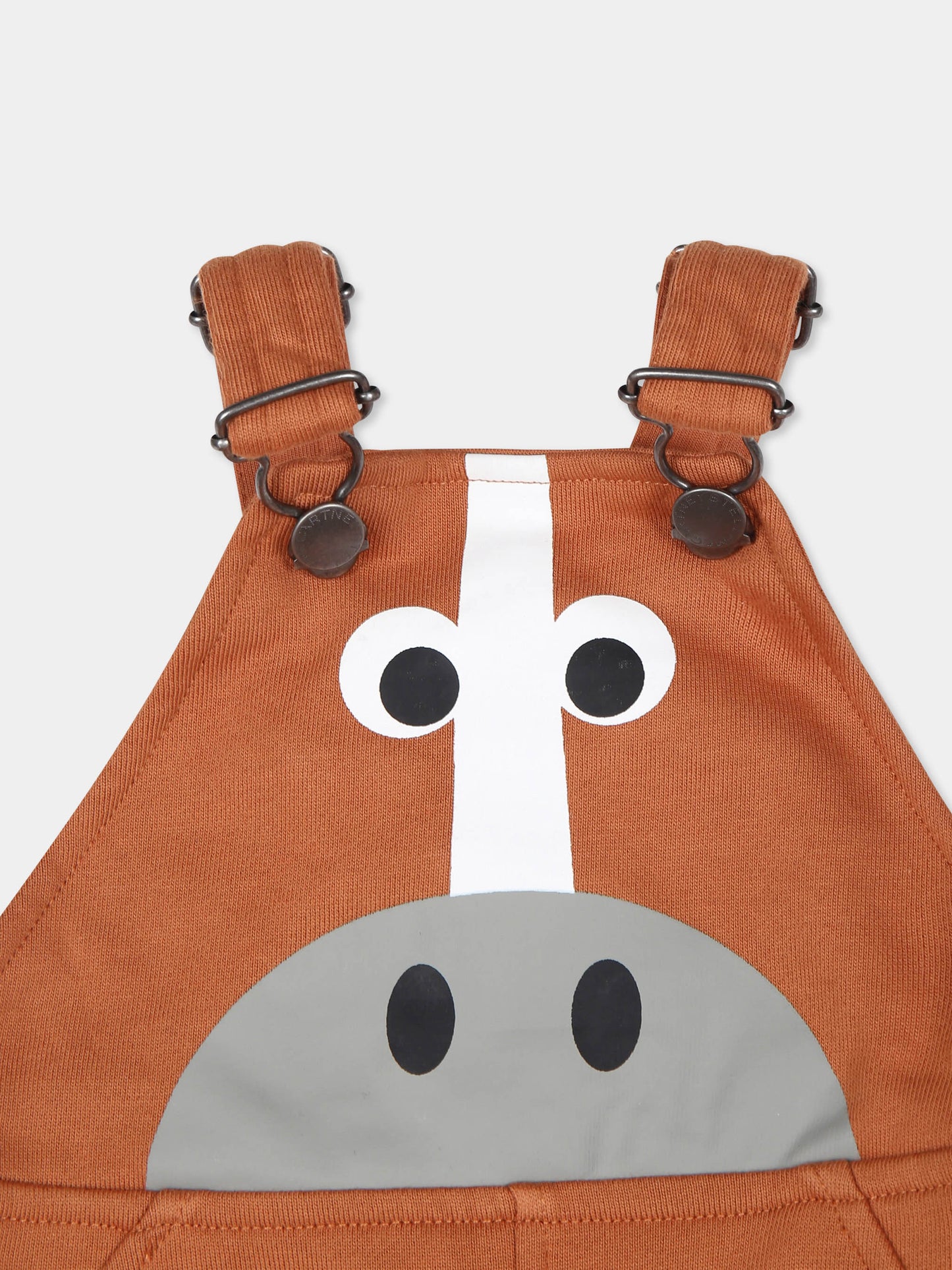 Salopette marrone per neonato con cavallo e frange,Stella Mccartney Kids,TVA522 Z0453 317