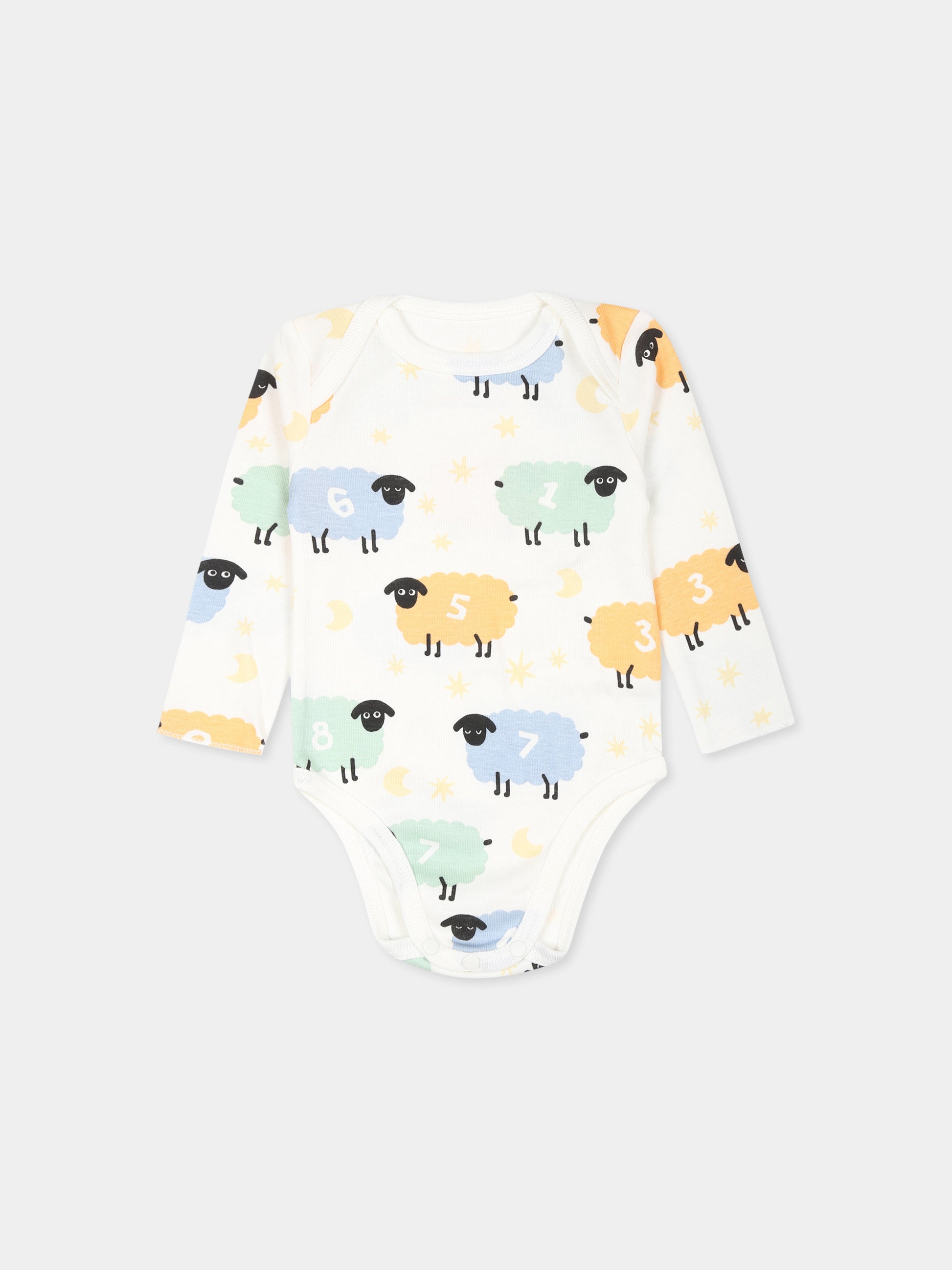 Set body multicolor per neonato con pecore e logo,Stella Mccartney Kids,TVB530 Z2274 101MC