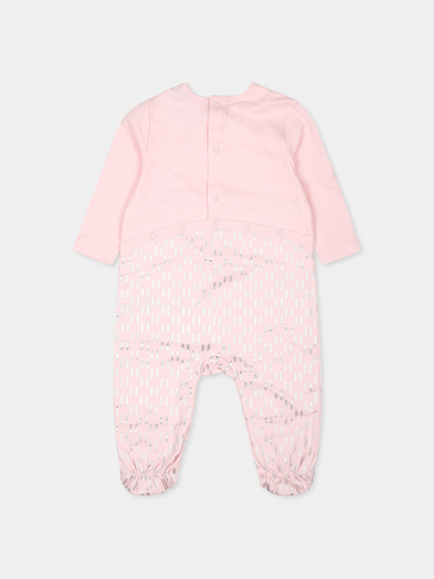 Set tutina rosa per neonata con monogramma,Karl Lagerfeld Kids,Z30281 475