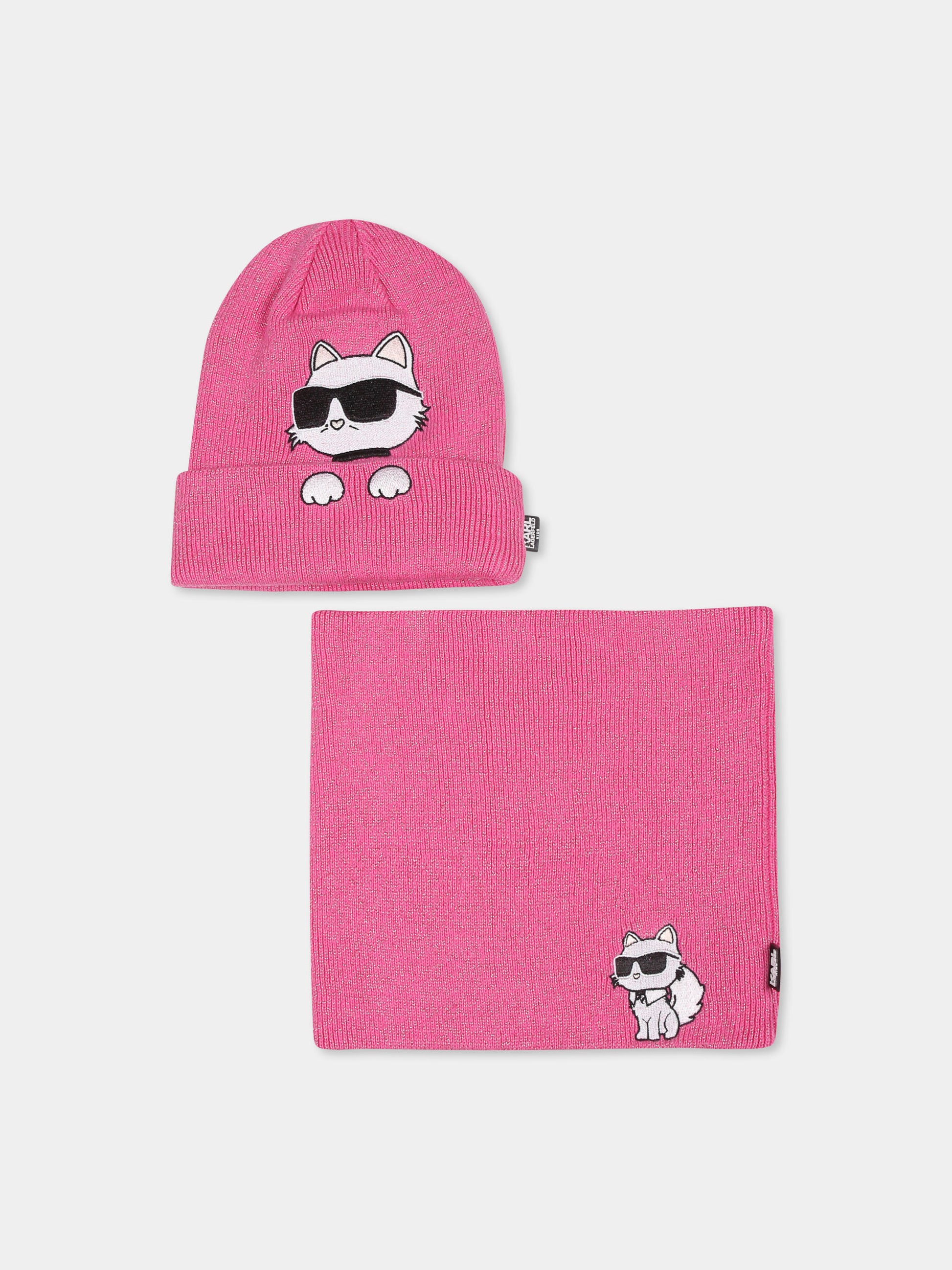 Set accessori fucsia per bambina con Choupette,Karl Lagerfeld Kids,Z30333 46A