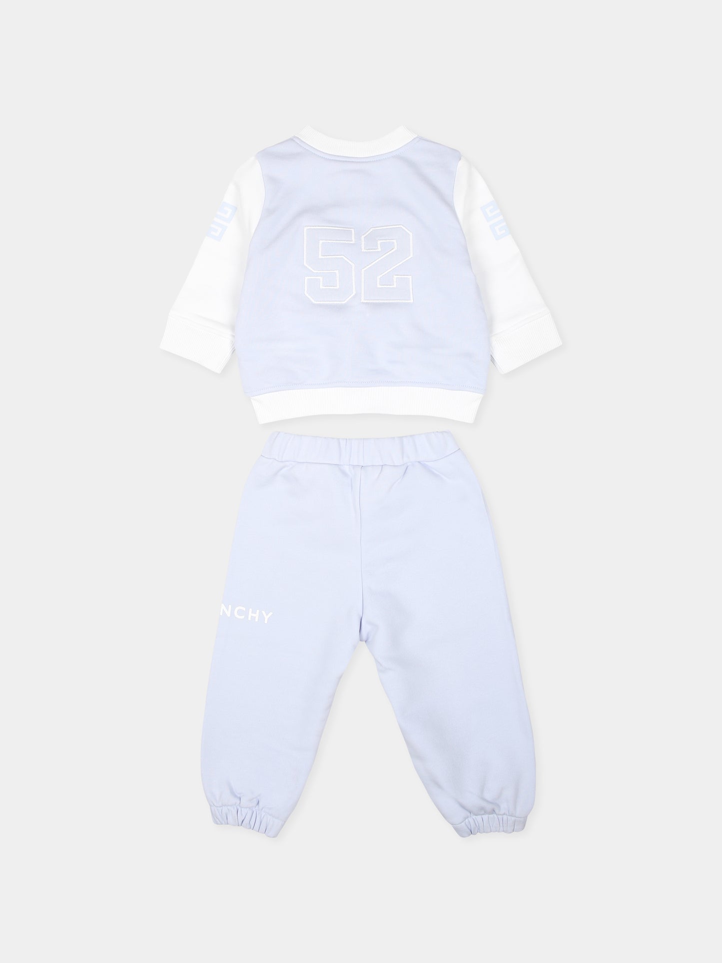 Completo celeste per neonato con logo,Givenchy Kids,H30571 771