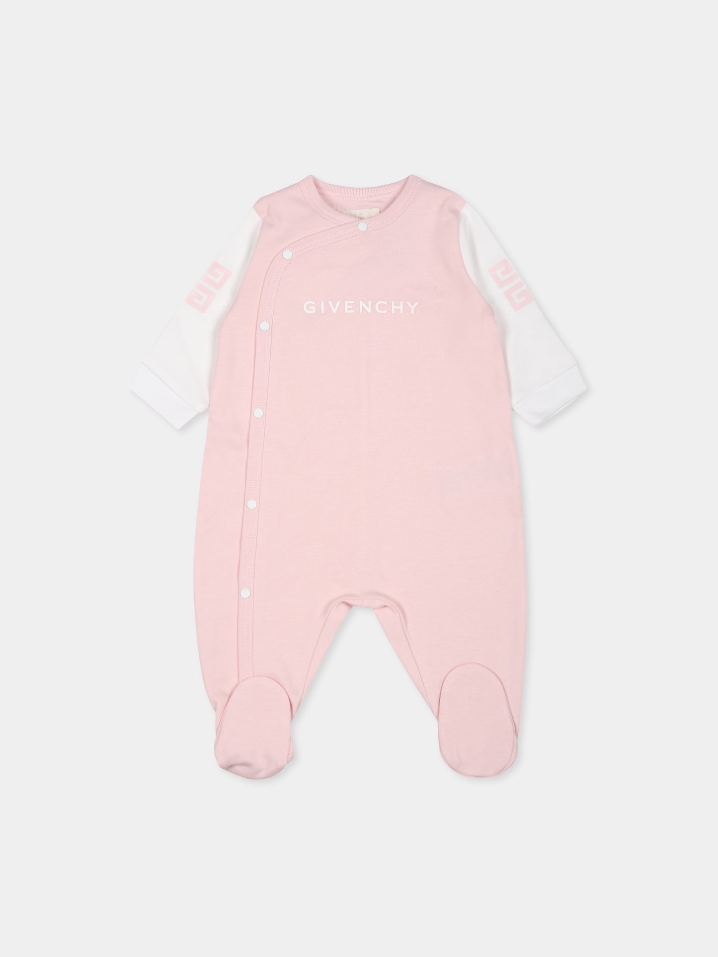 Set tutina rosa per neonata con logo e iconico motivo 4G,Givenchy Kids,H30514 44Z