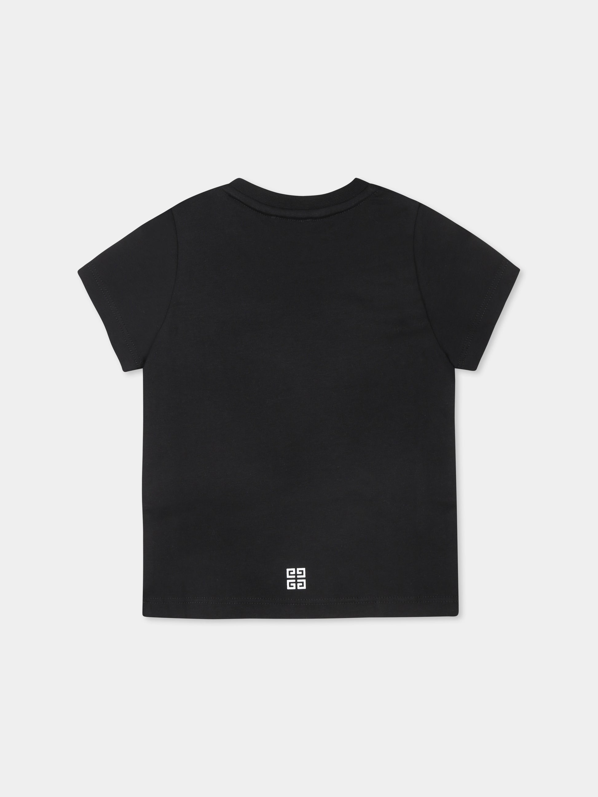 T-shirt nera per neonati con logo,Givenchy Kids,H30470 09B