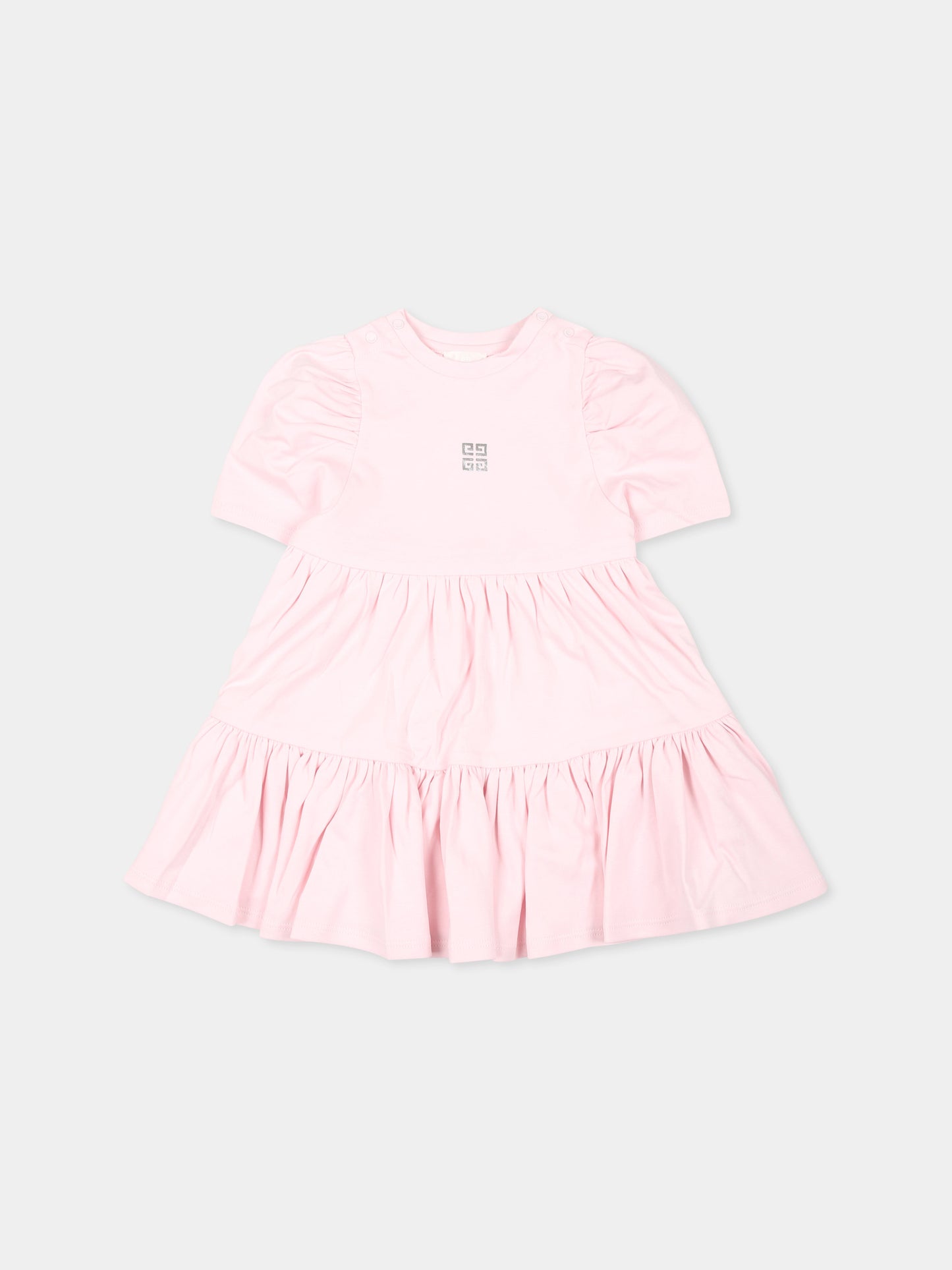 Vestito rosa per neonata con iconico motivo 4G,Givenchy Kids,H30480 44Z