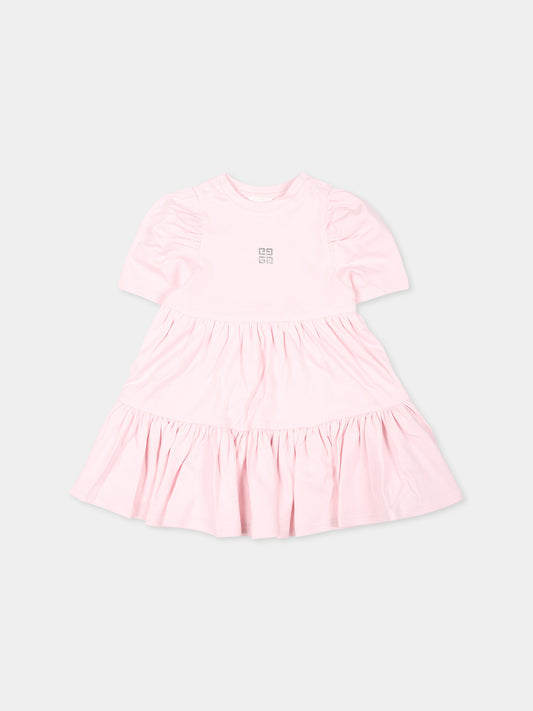 Vestito rosa per neonata con iconico motivo 4G,Givenchy Kids,H30480 44Z