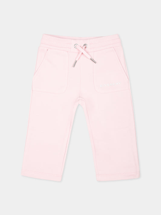 Pantaloni rosa per neonata con logo e iconico motivo 4G,Givenchy Kids,H30485 44Z