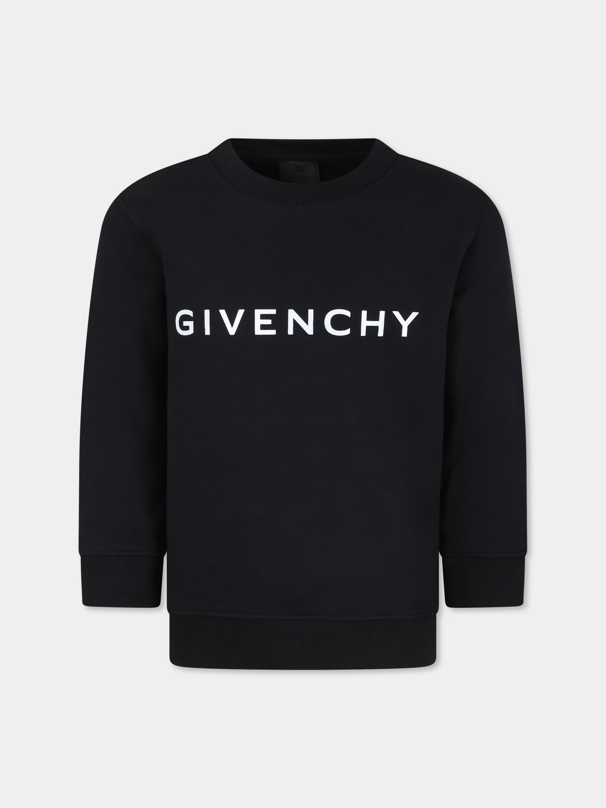 Felpa nera per bambini con logo,Givenchy Kids,H30324 09B