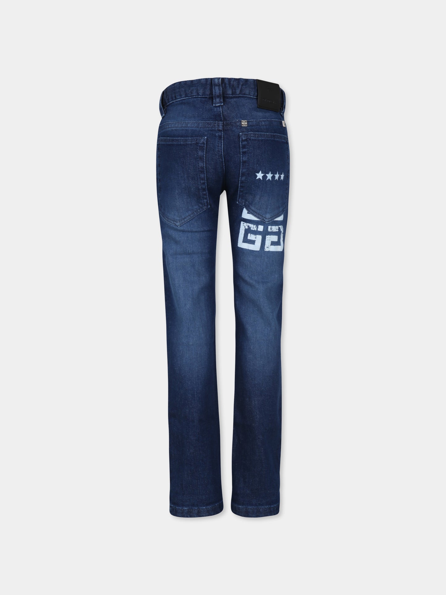 Jeans blu per bambino con motivo 4G,Givenchy Kids,H30306 Z10