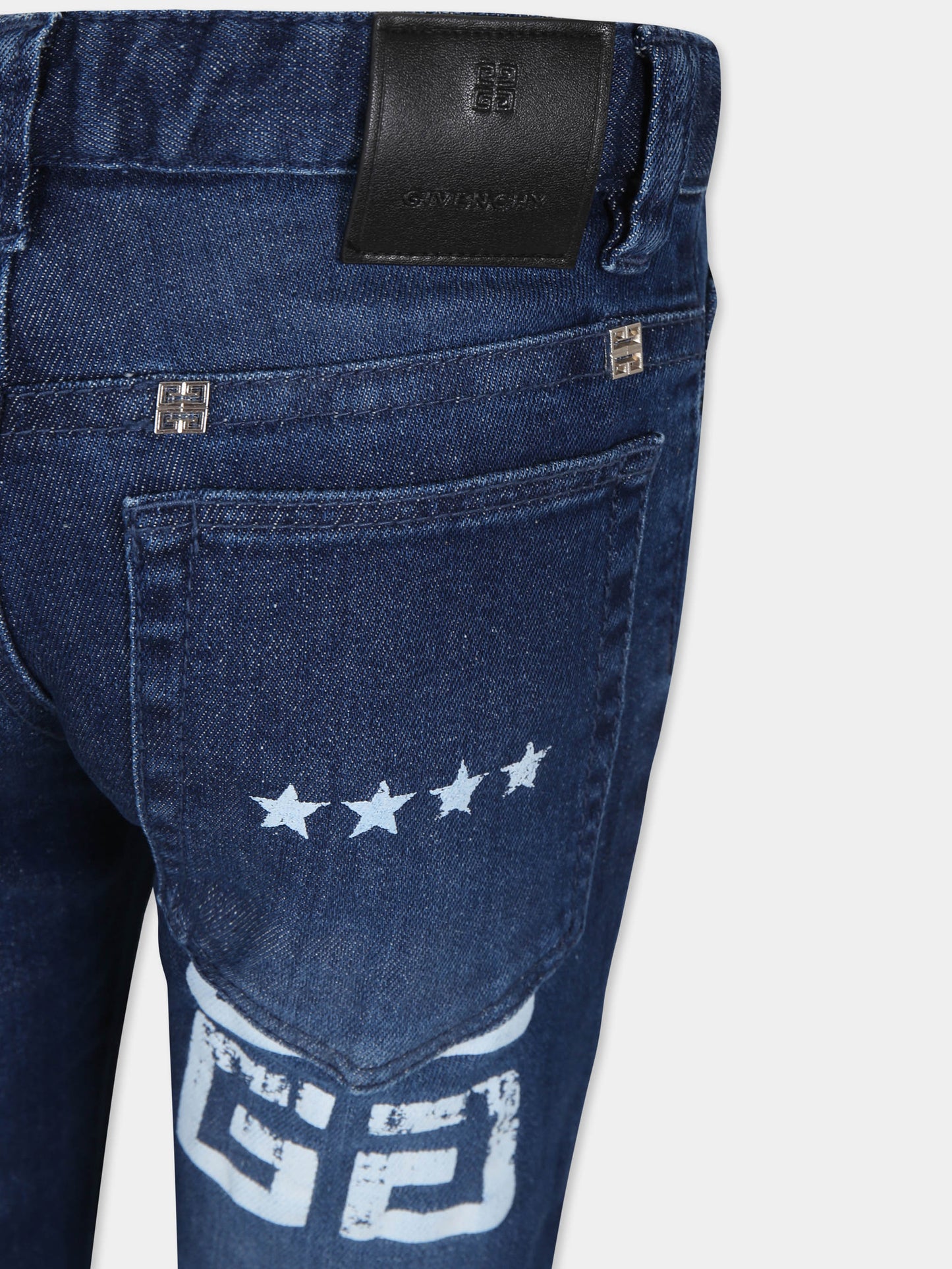 Jeans blu per bambino con motivo 4G,Givenchy Kids,H30306 Z10