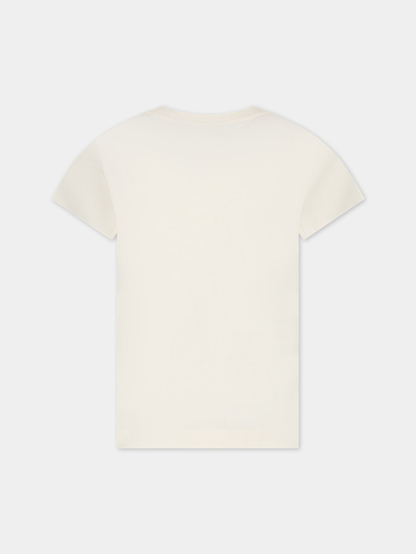 T-shirt avorio per bambini con logo,Moschino Kids,H5M03U LAA10 20059