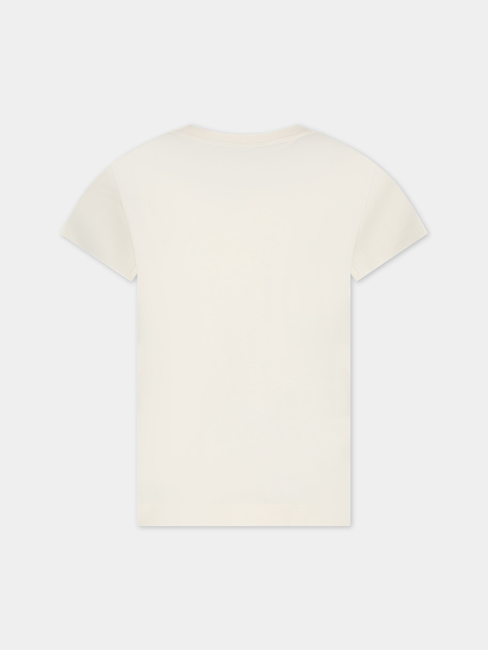 T-shirt avorio per bambini con logo,Moschino Kids,H5M03U LAA10 20059