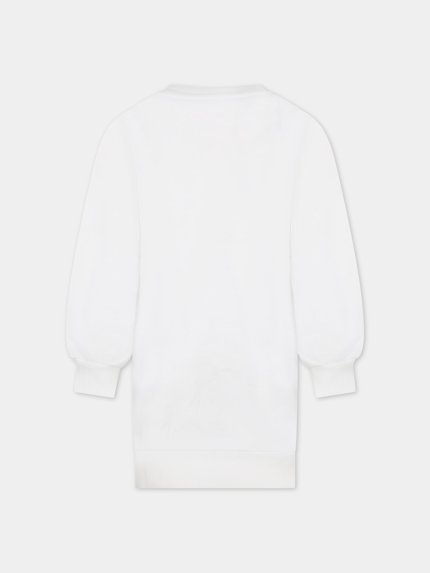 Vestito bianco per bambina con Teddy Bears e logo,Moschino Kids,HDV0DP LCA40 10101