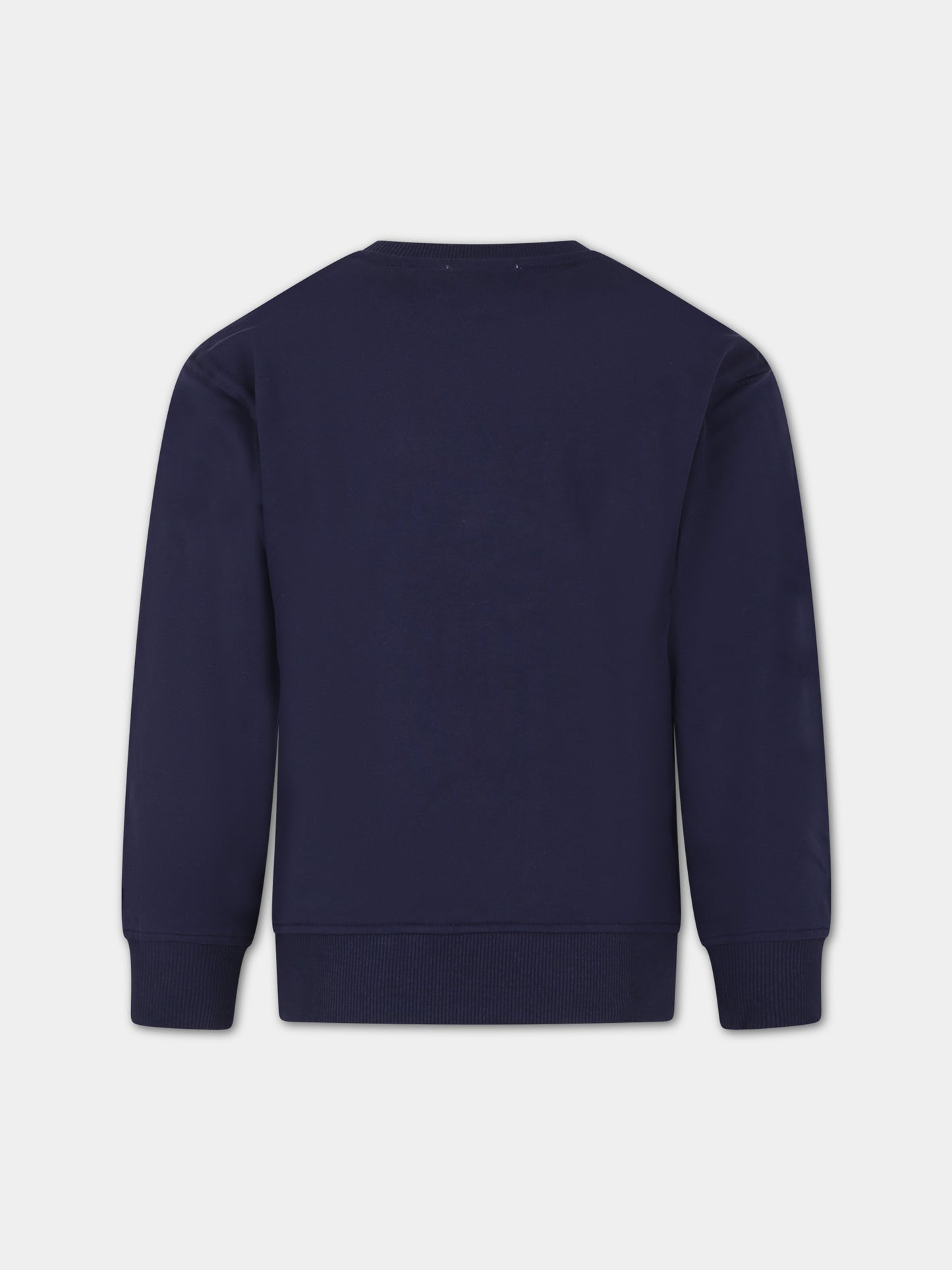 Felpa blu per bambini con Teddy Bears e logo,Moschino Kids,HNF07H LCA58 40016