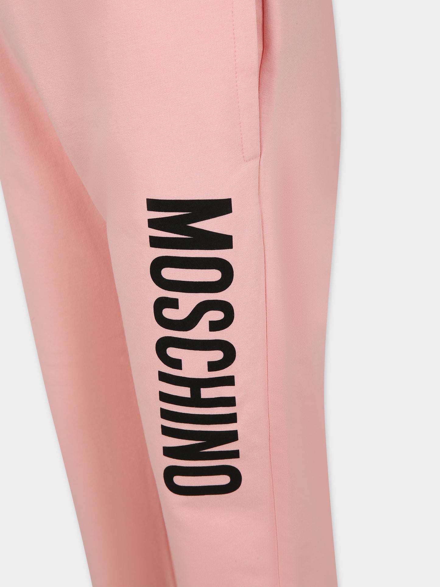 Pantaloni rosa per bambina con logo,Moschino Kids,HOP057 LDA26 50209