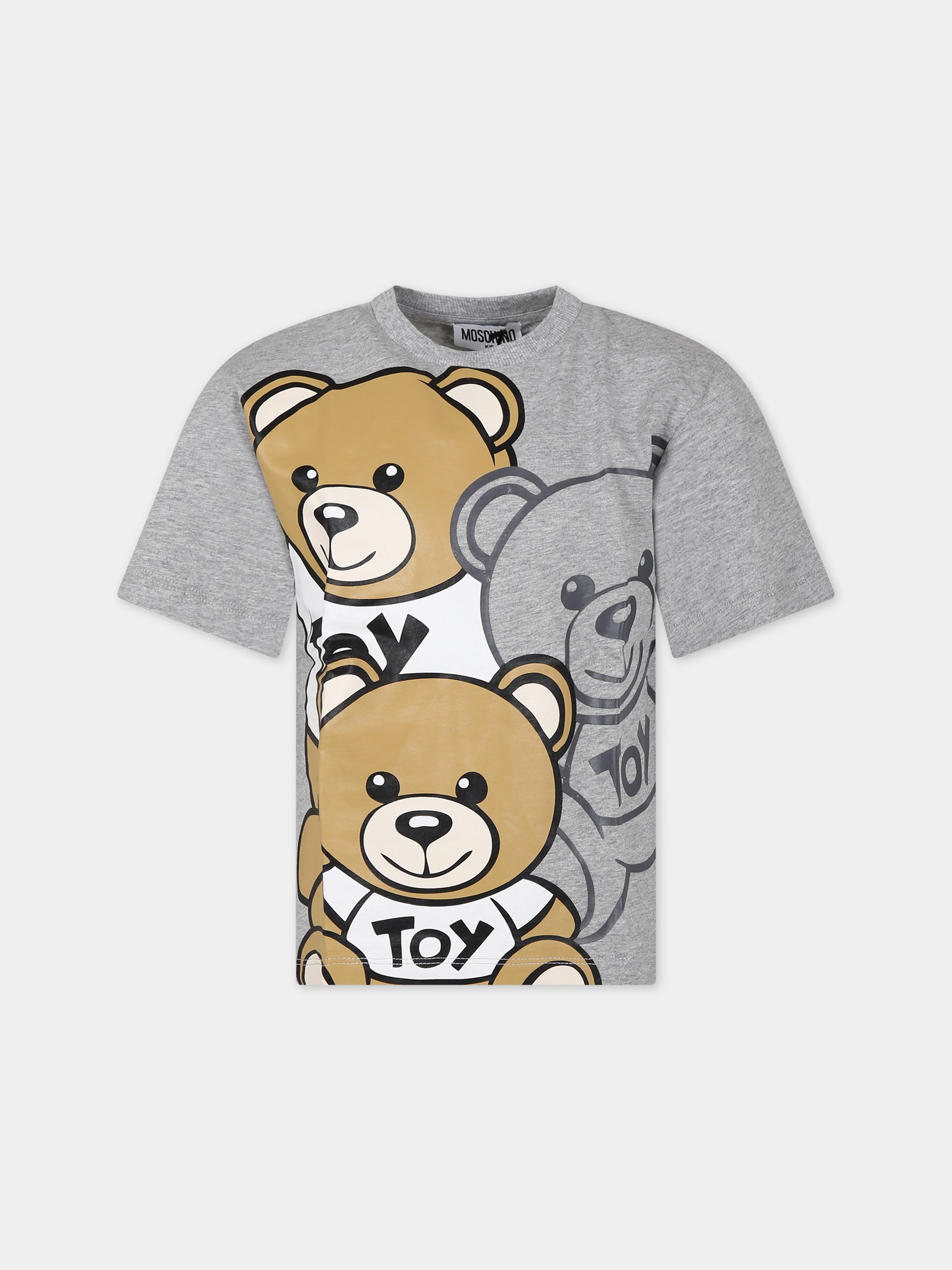 T-shirt grigia per bambino con Teddy Bears,Moschino Kids,HQM03R LAA20  60901