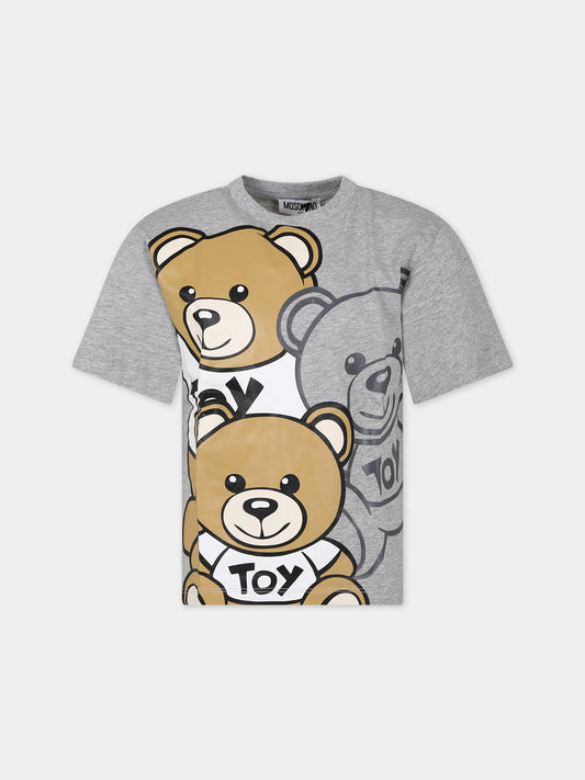 T-shirt grigia per bambino con Teddy Bears,Moschino Kids,HQM03R LAA20  60901