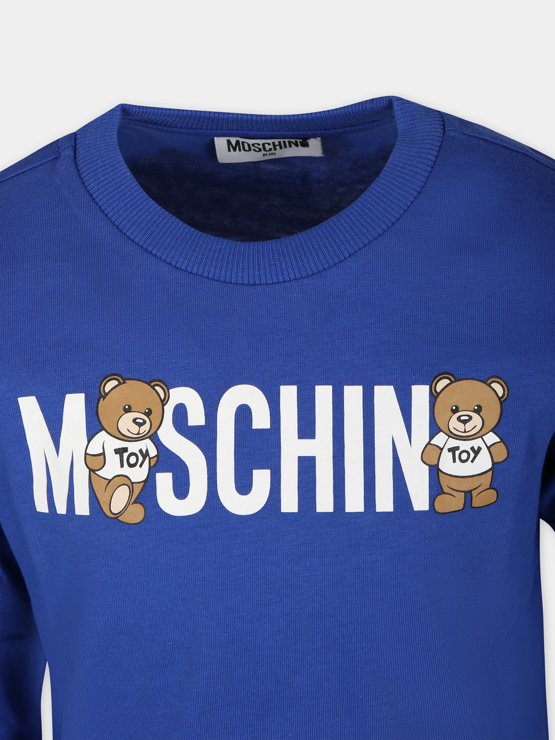 T-shirt blu per bambina con Teddy Bears,Moschino Kids,HUO00R LAA20 40457