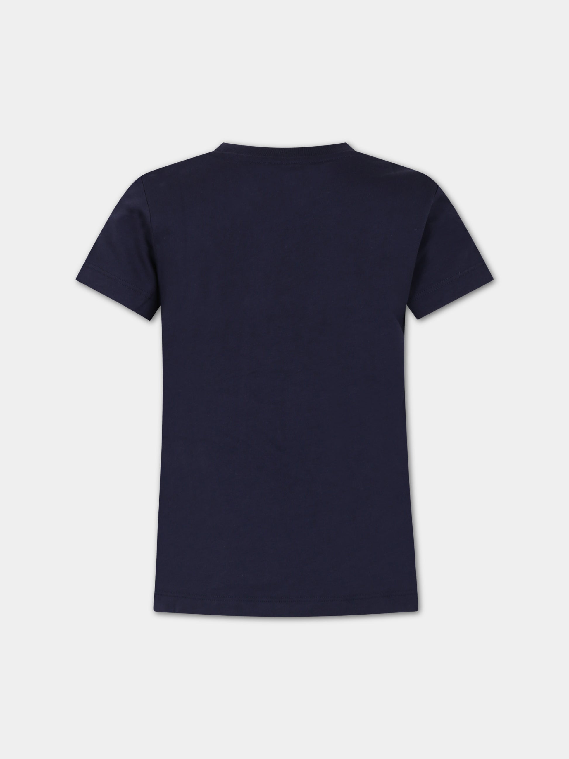 T-shirt blu per bambini con Teddy Bears e logo,Moschino Kids,HVM03U LAA34 40016