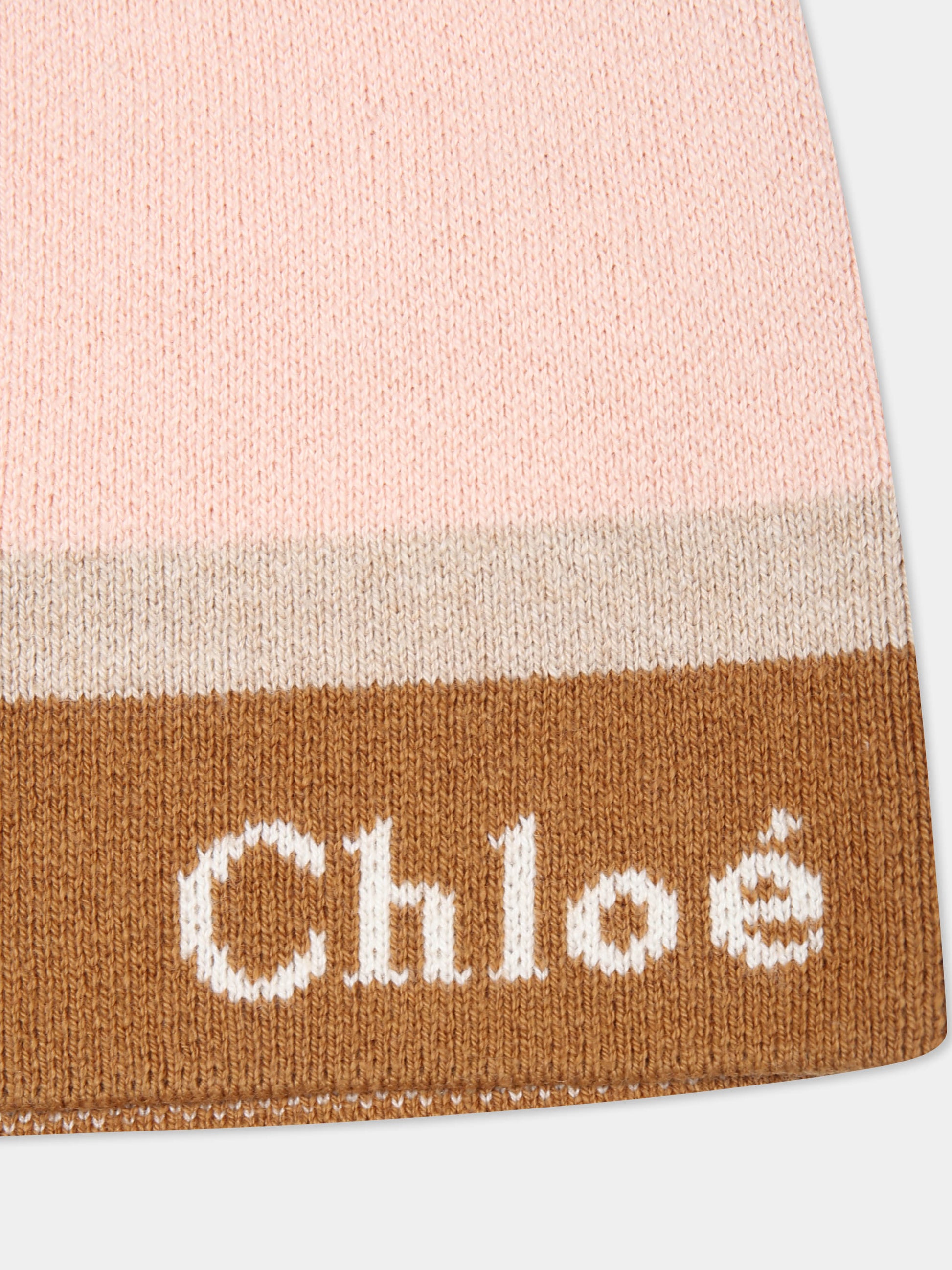 Berretto rosa per bambina con logo,Chloé Kids,C20272 45K