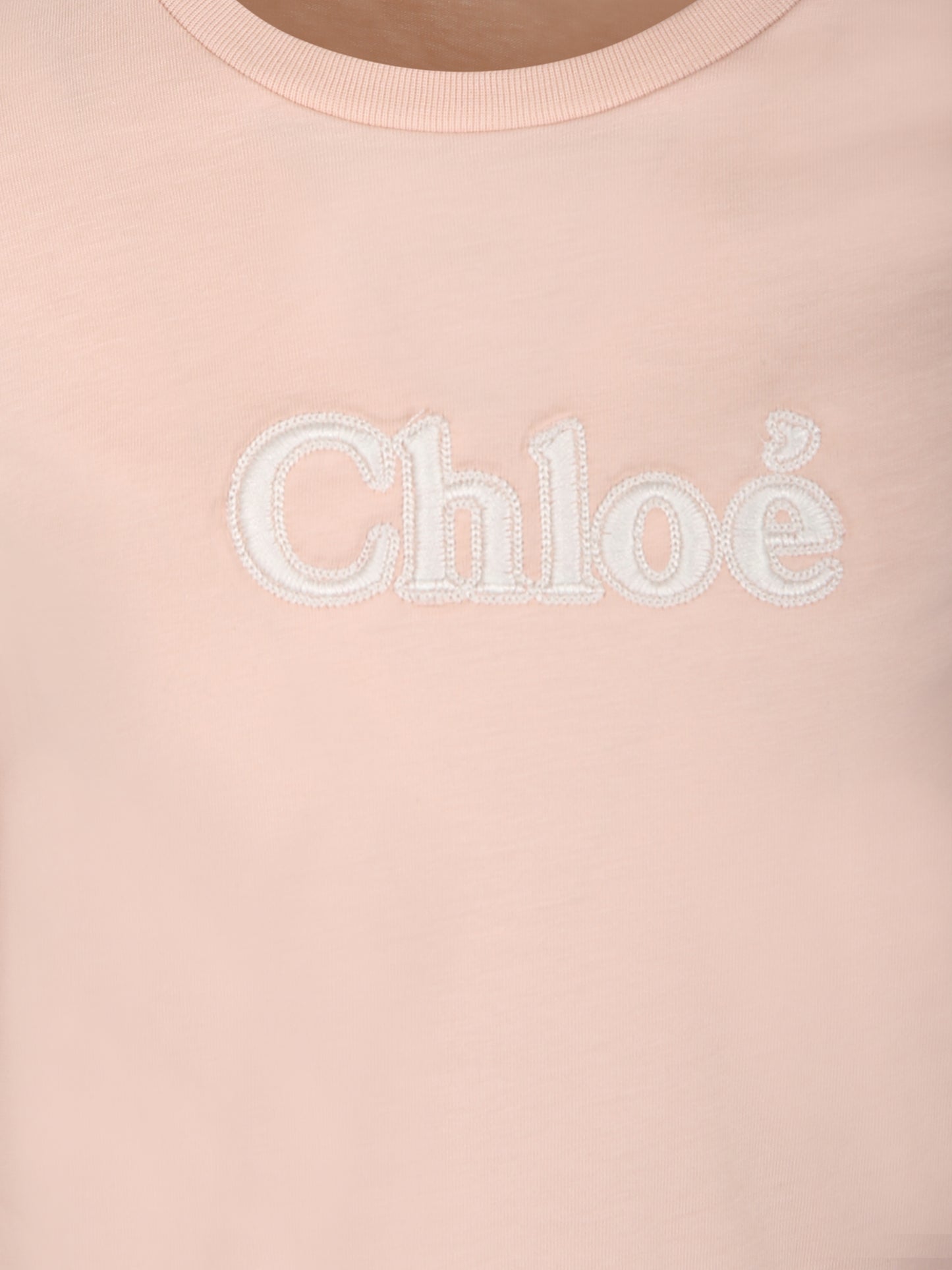 T-shirt rosa per bambina con logo,Chloé Kids,C20245 45K