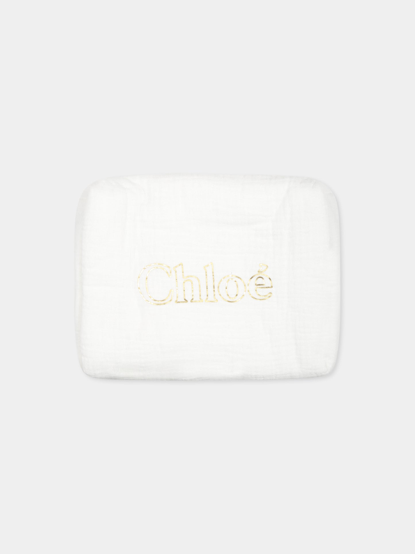 Set coperte per neonata con logo e fiore,Chloé Kids,C20373 Z41