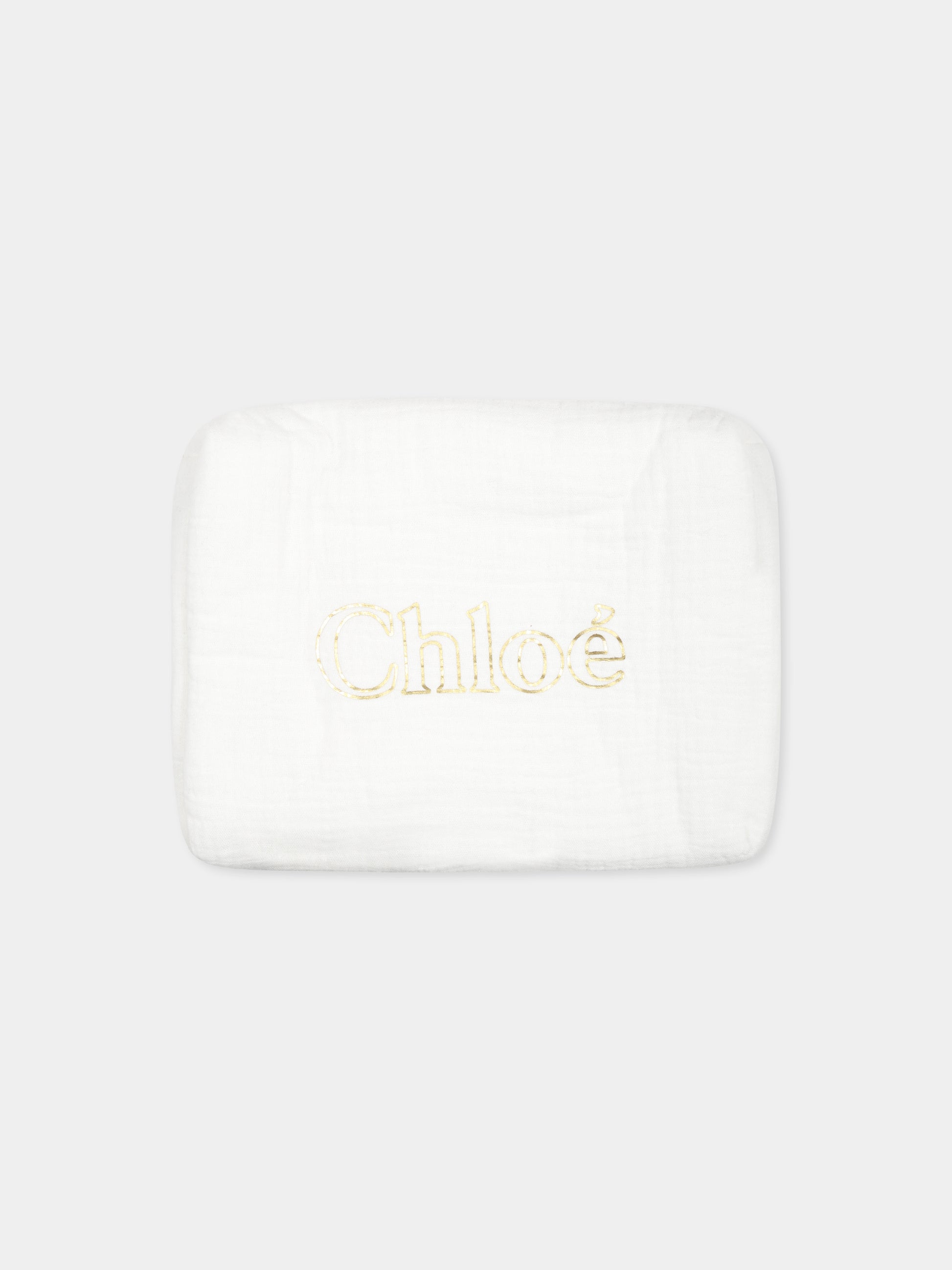 Set coperte per neonata con logo e fiore,Chloé Kids,C20373 Z41