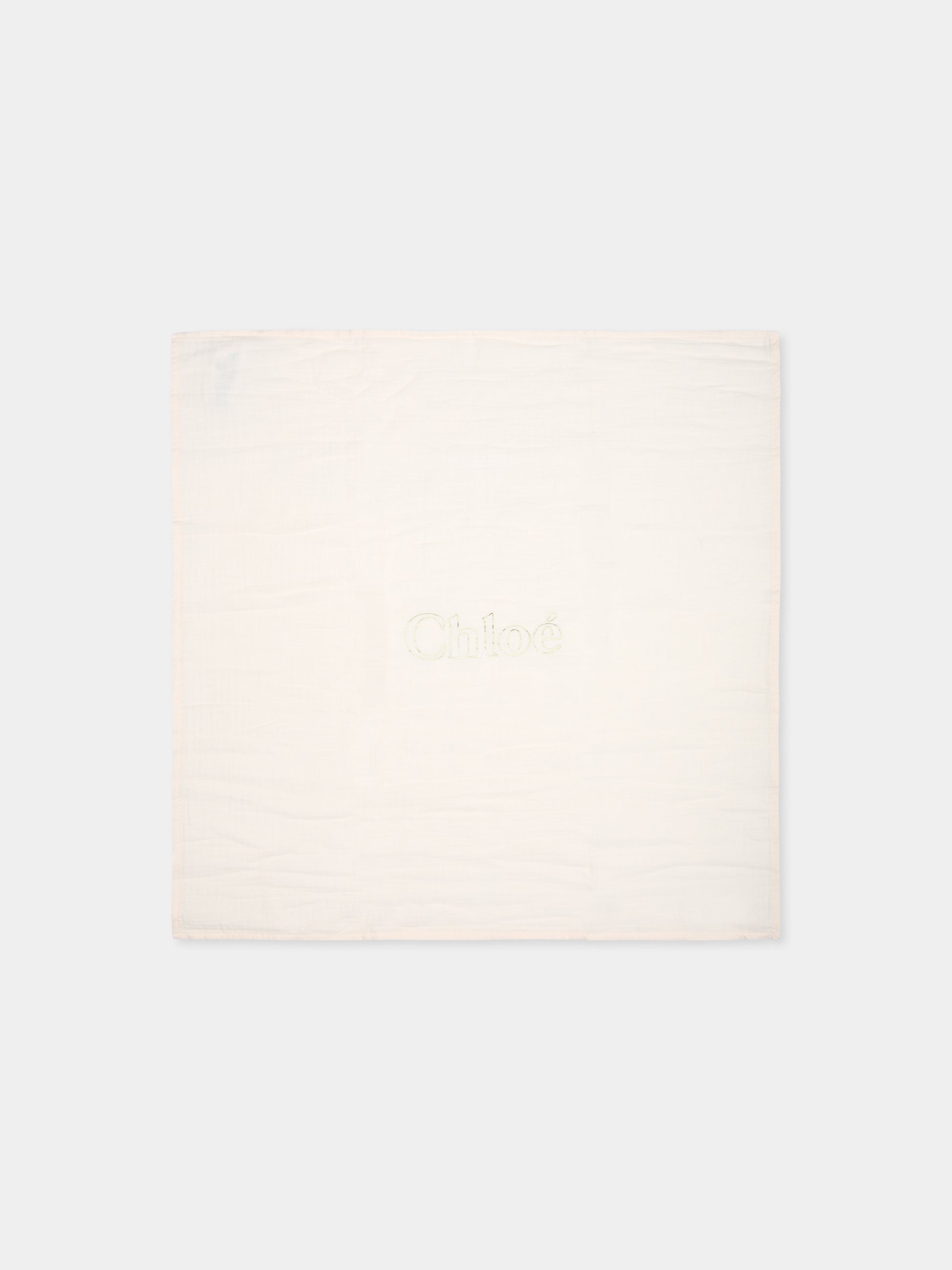 Set coperte per neonata con logo e fiore,Chloé Kids,C20373 Z41