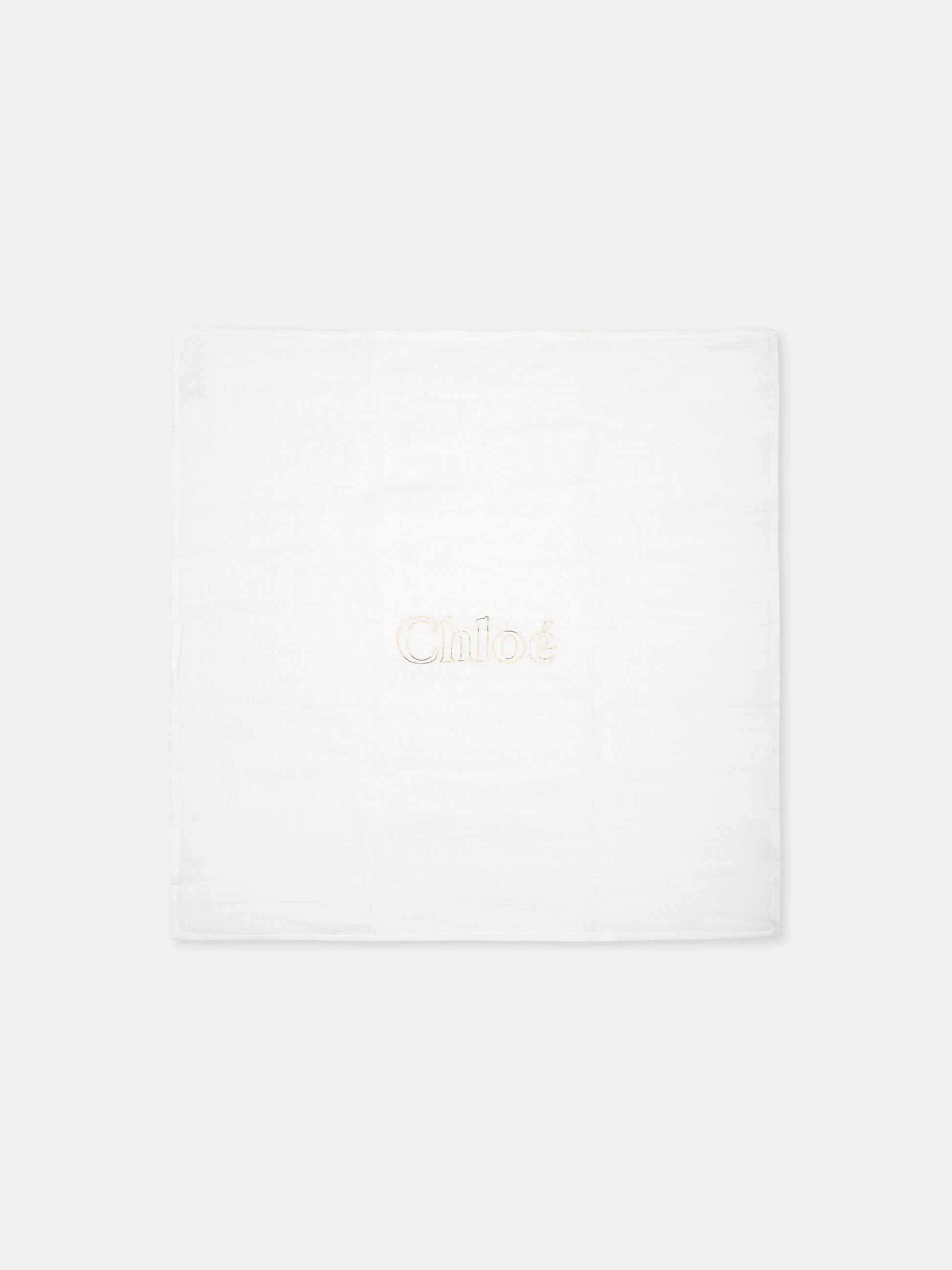 Set coperte per neonata con logo e fiore,Chloé Kids,C20373 Z41