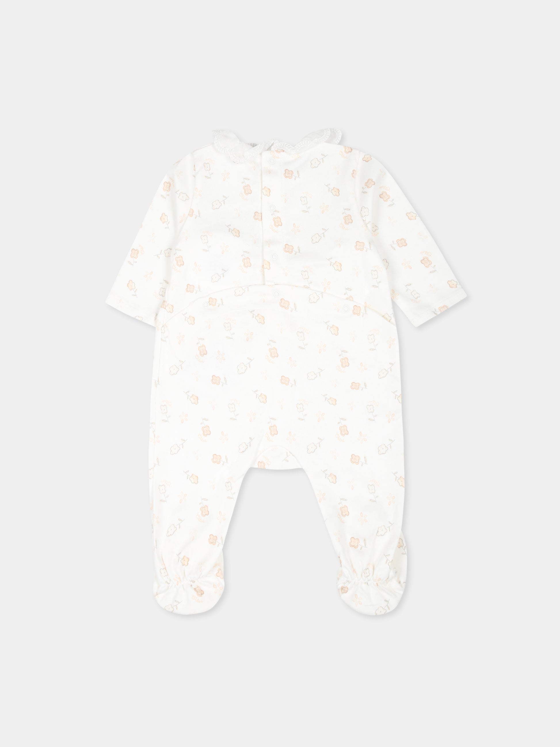 Set tutine multicolor per neonata con logo e fiori,Chloé Kids,C20331 N34