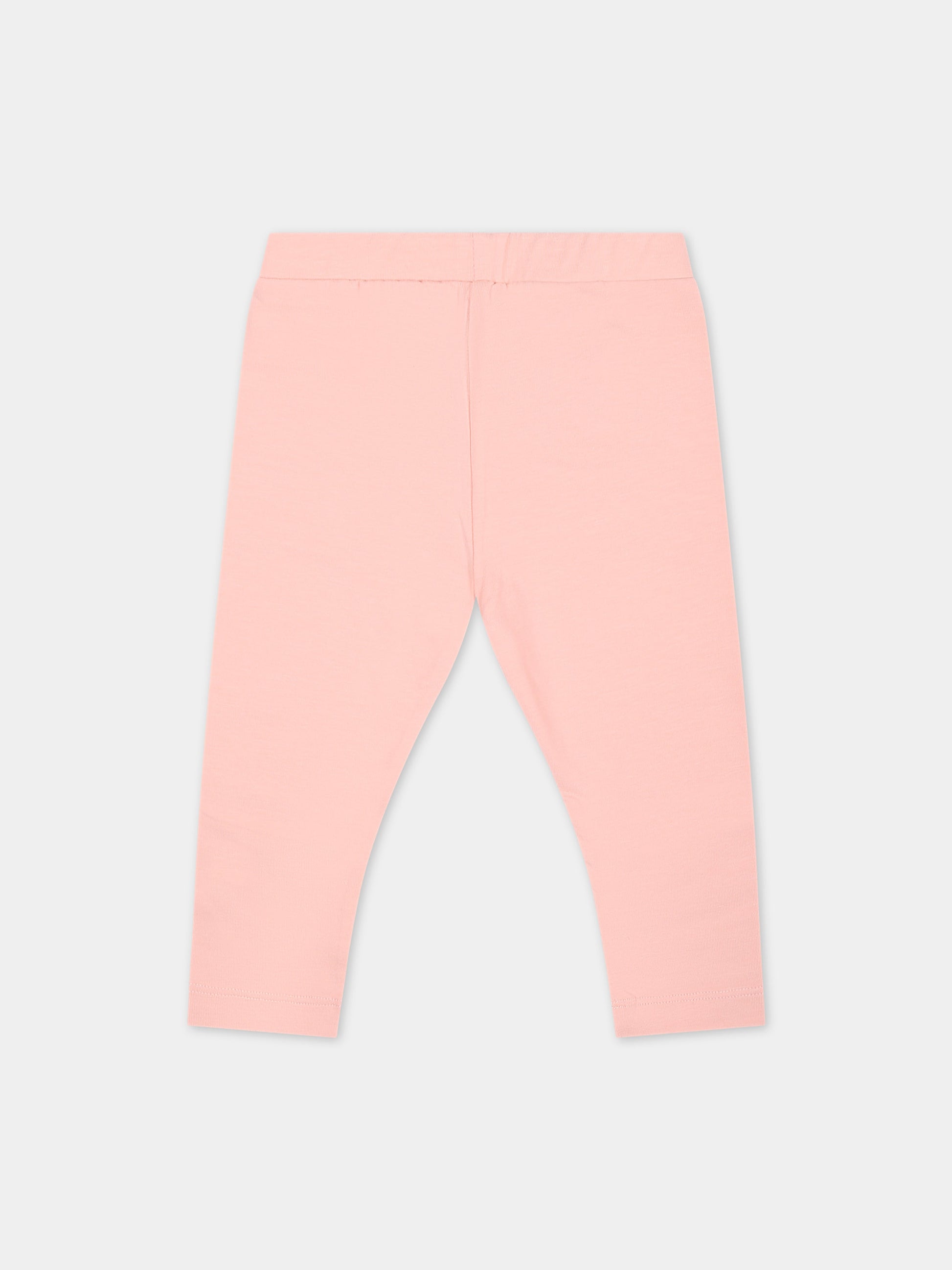 Leggings rosa per neonata con logo,Moschino Kids,M3P02N LBA11 50209