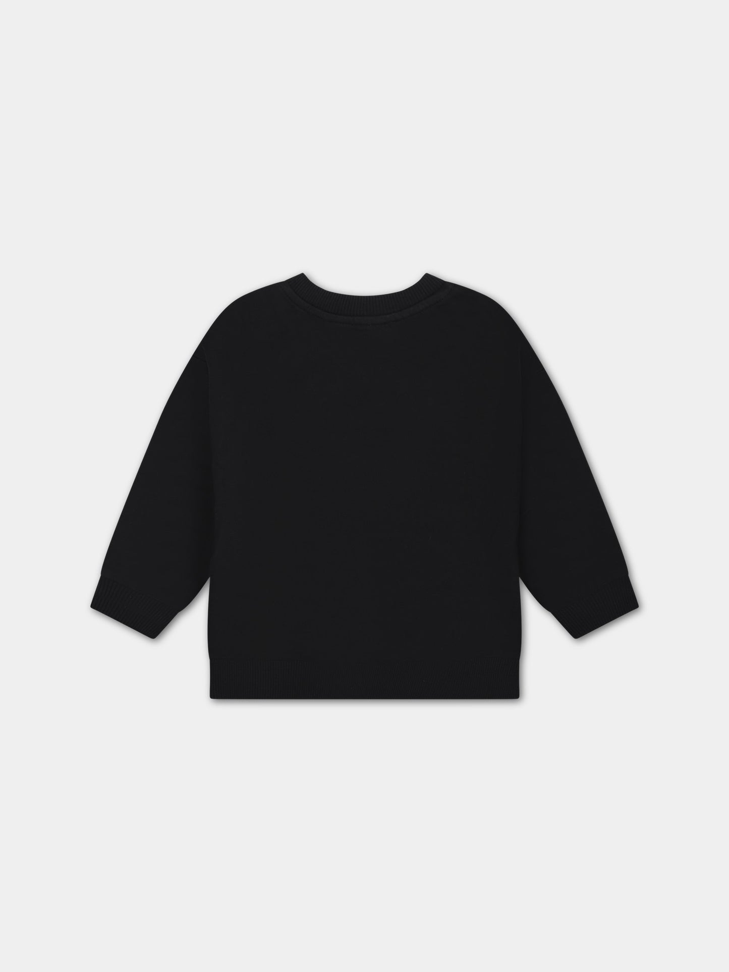 Felpa nera per neonati con Teddy Bears,Moschino Kids,MWF03Q LCA58 60100