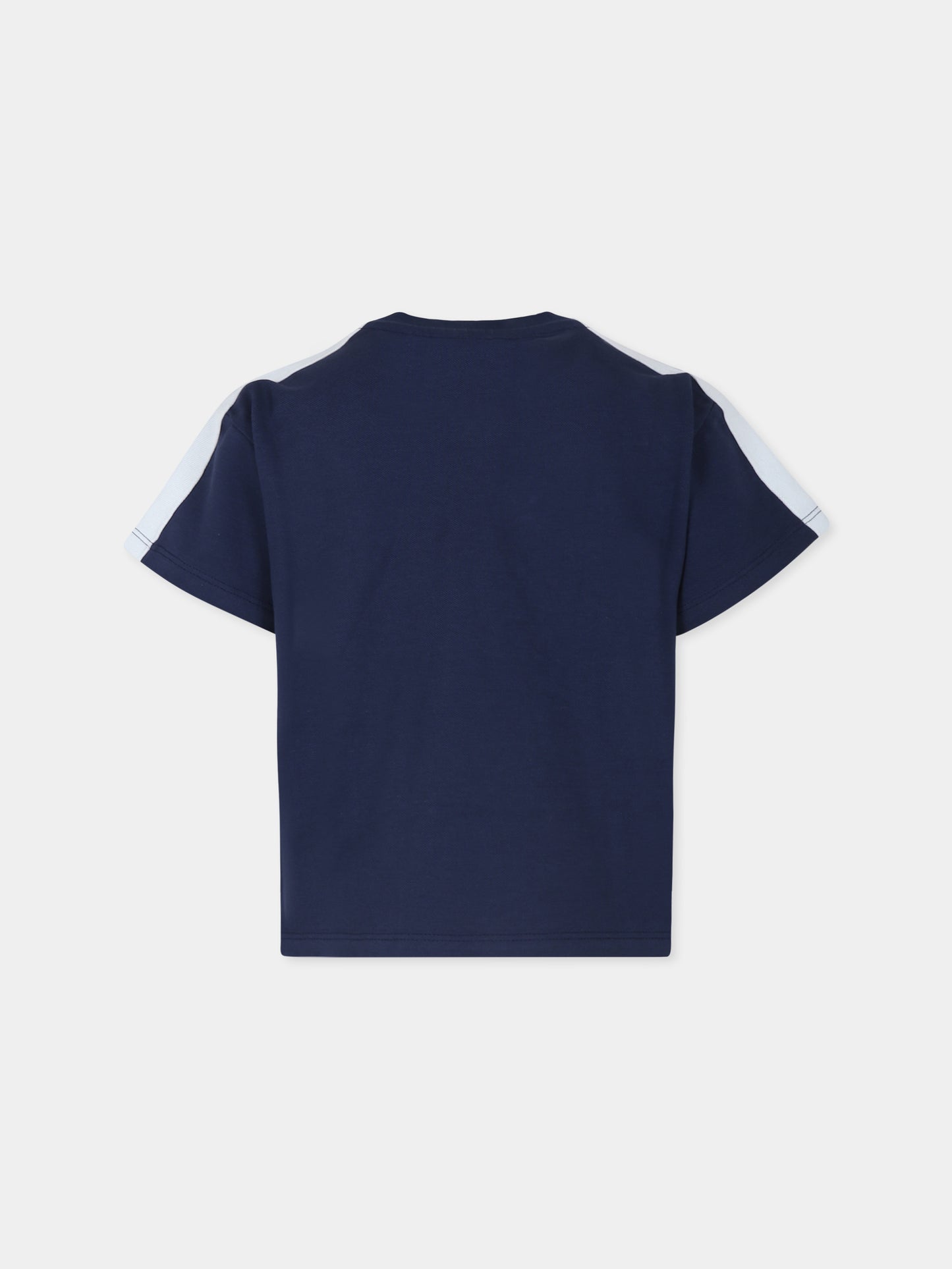 T-shirt blu per bambino con Target flower,Kenzo Kids,K60745 84A