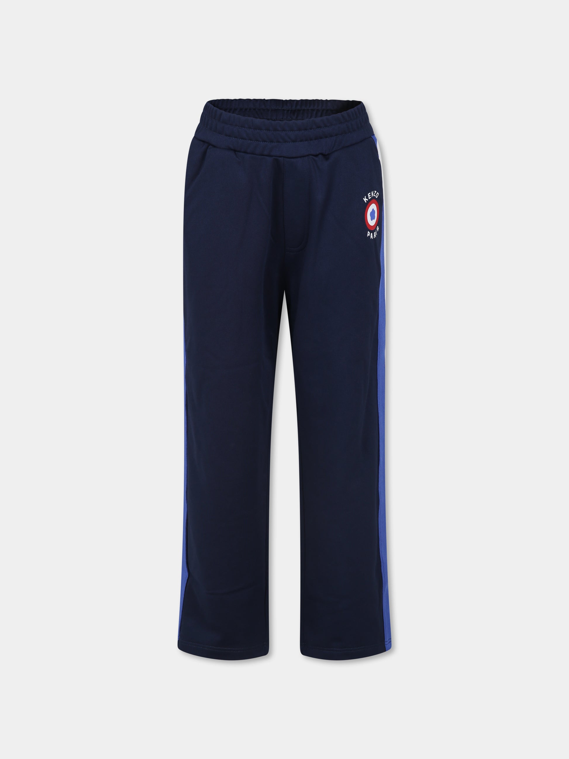 Pantaloni blu per bambino con Target flower,Kenzo Kids,K60716 84A