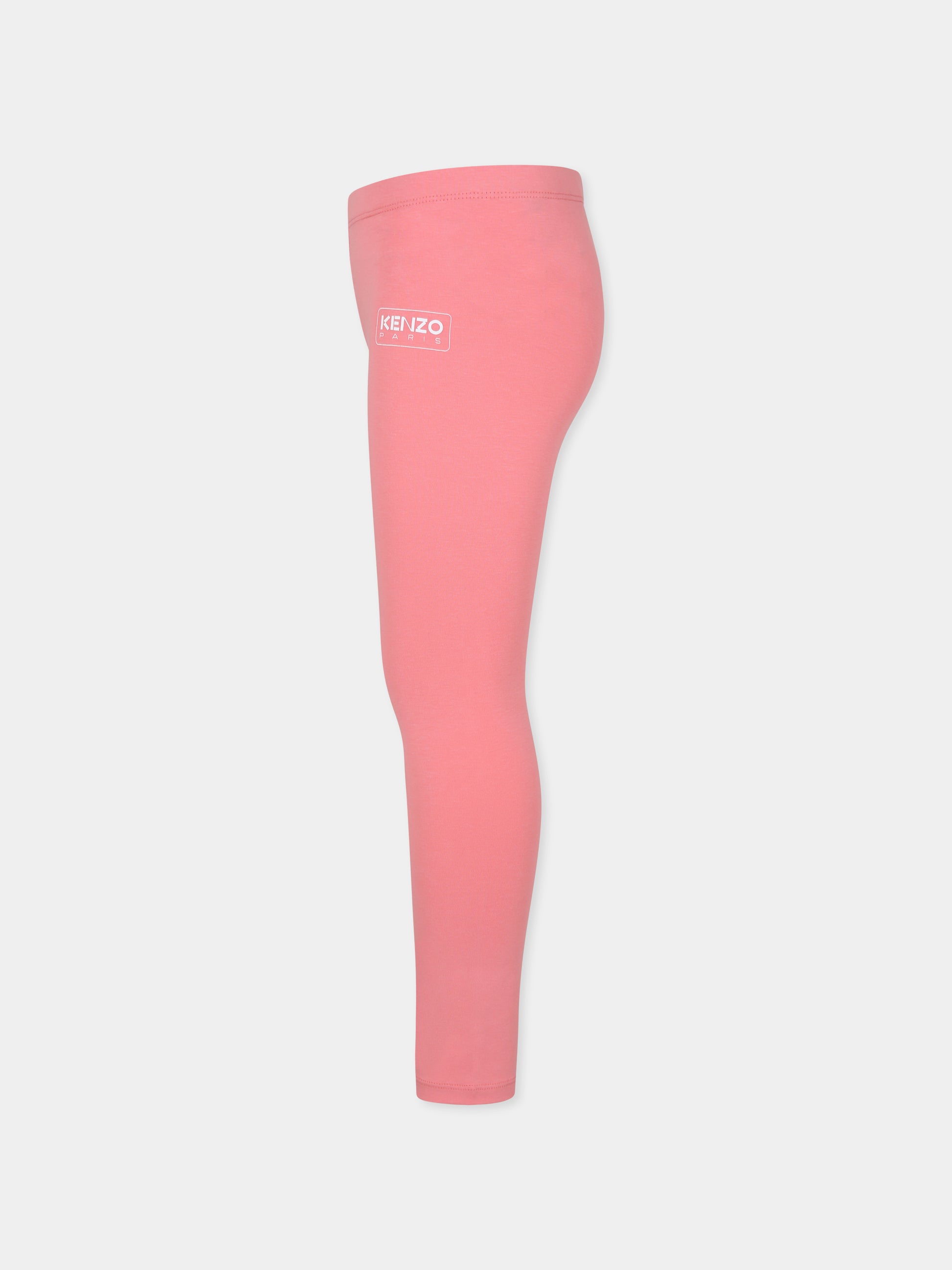 Leggings rosa per bambina con logo,Kenzo Kids,K60656 49C