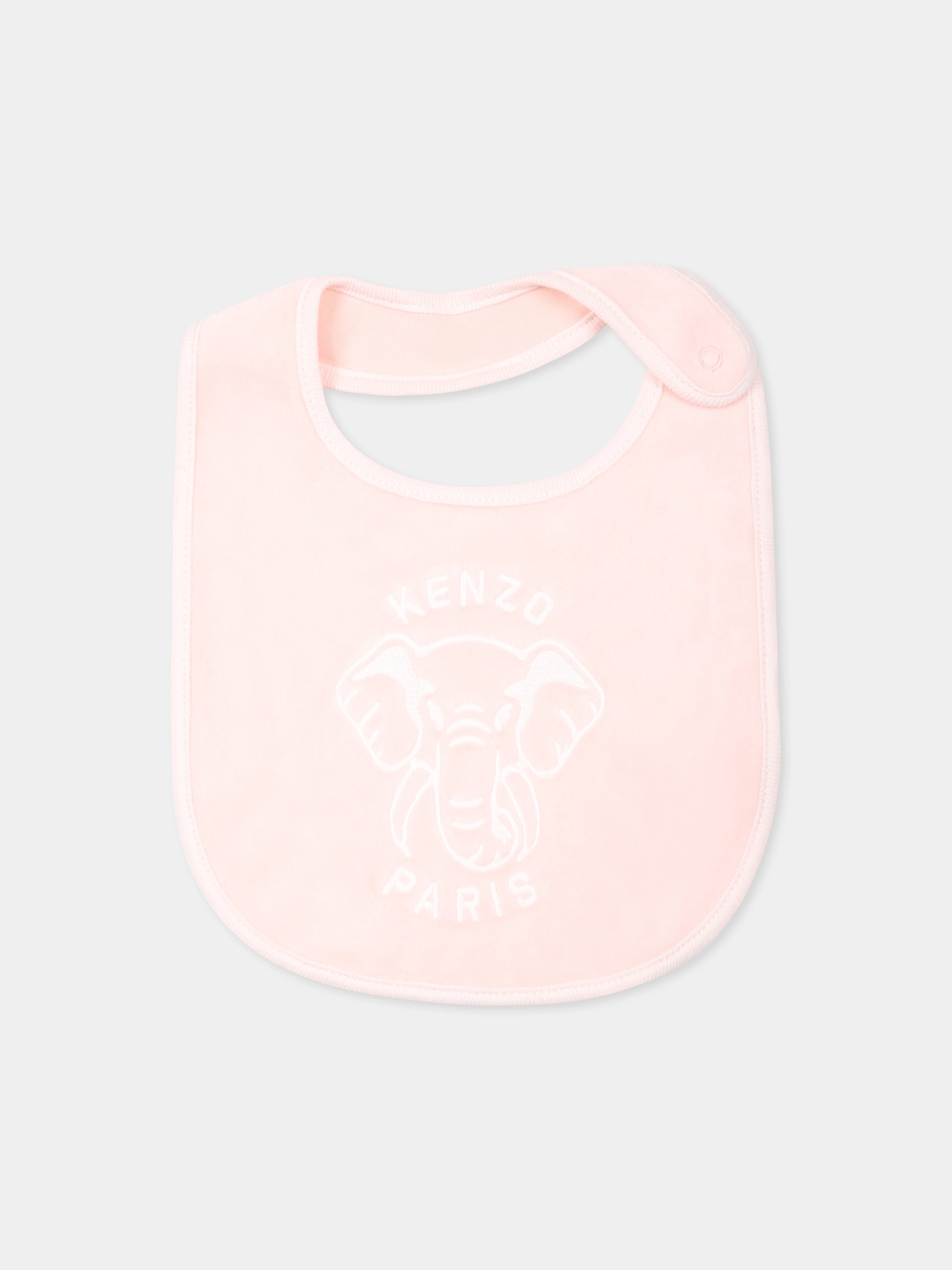 Set tutina rosa per neonata con elefante e logo,Kenzo Kids,K60454 46T