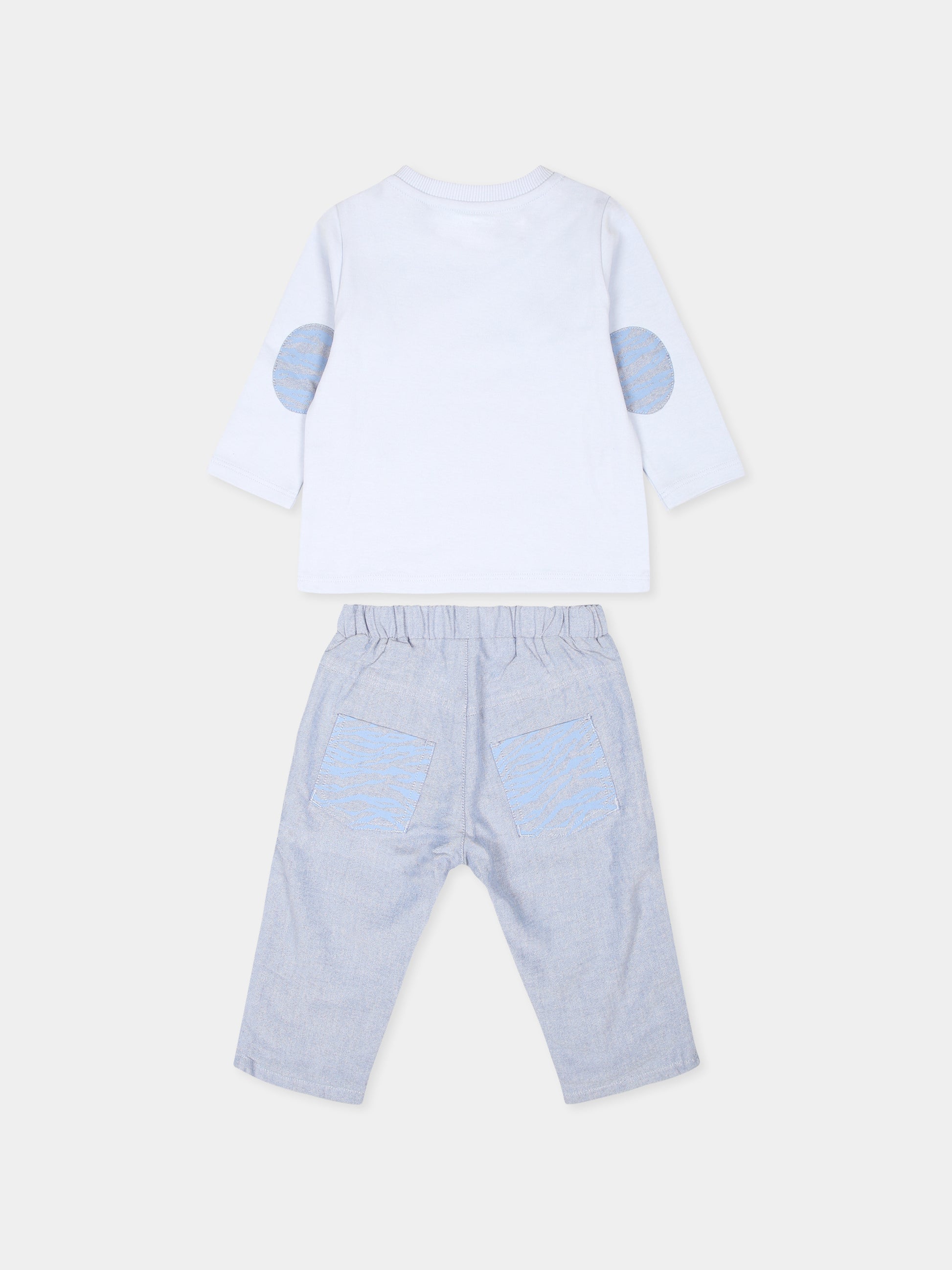 Completo nascita celeste per neonato con tigre,Kenzo Kids,K60438 771