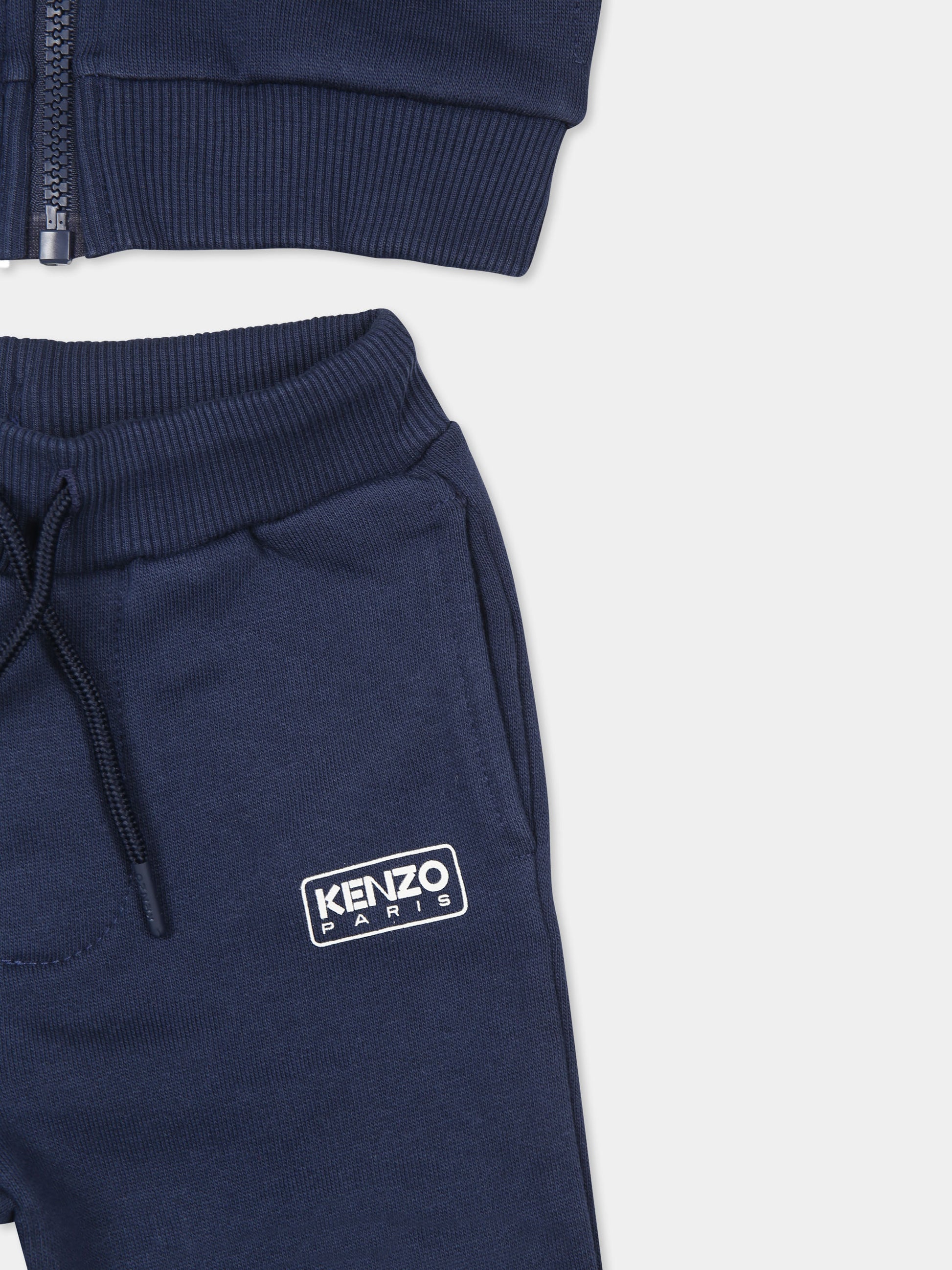 Completo blu per neonato con logo,Kenzo Kids,K60498 84A