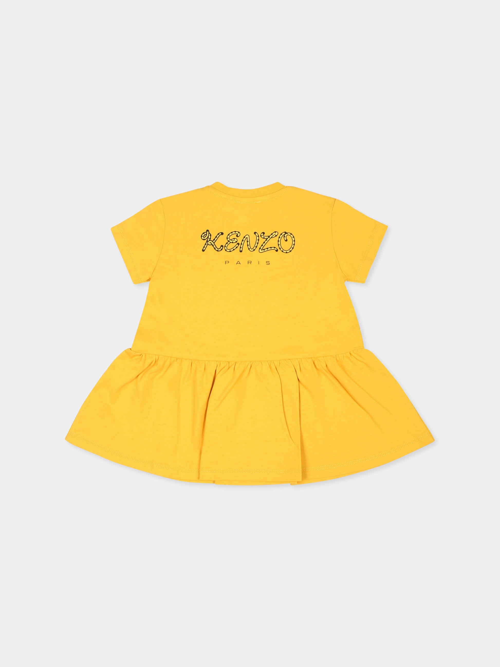 Vestito gialllo per neonata con tigre Kotora,Kenzo Kids,K60478 56A