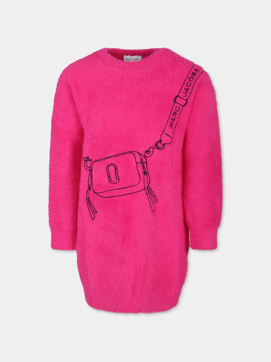 Vestito fucsia per bambina con logo,Marc Jacobs,W60386 433